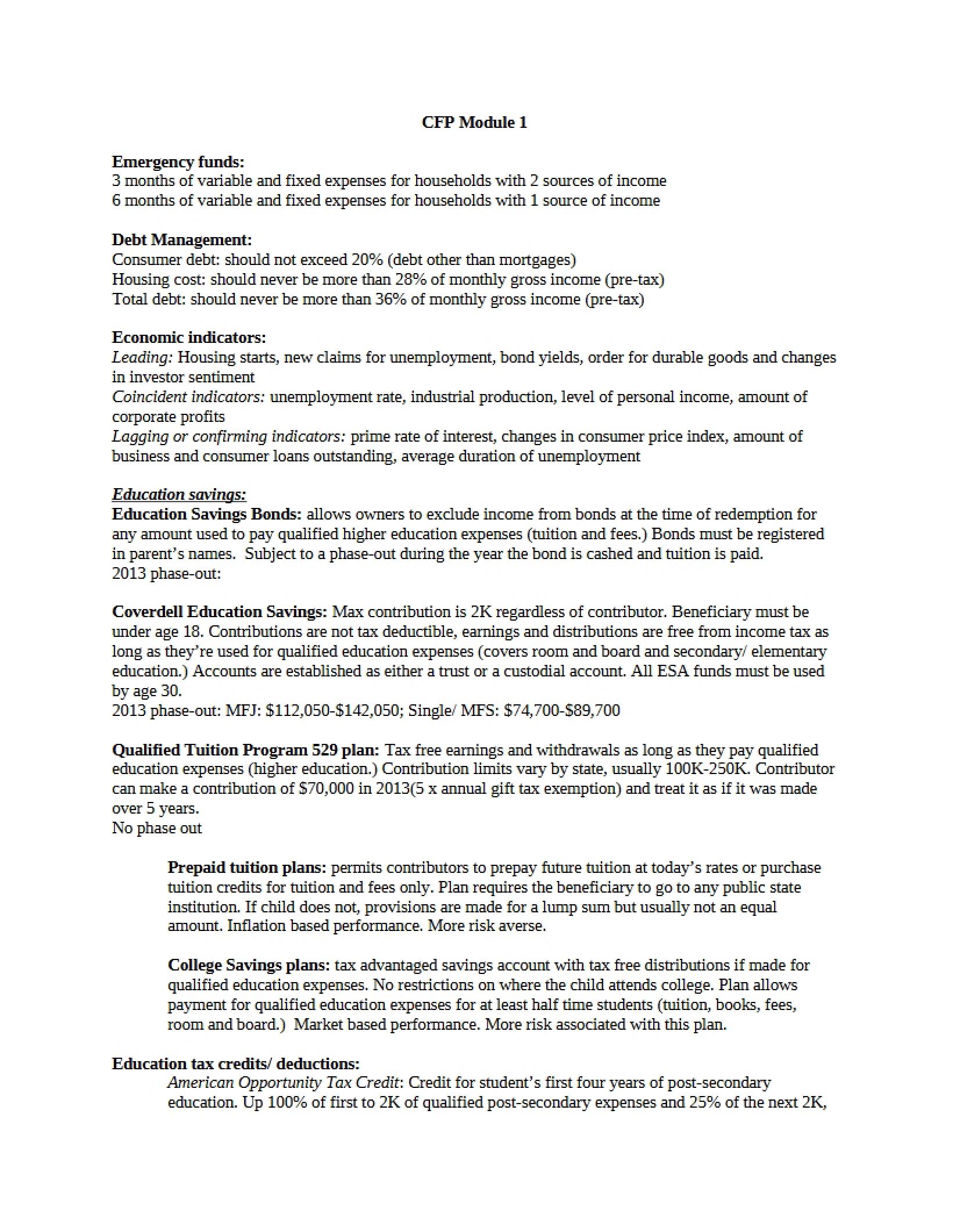 Module One CFP