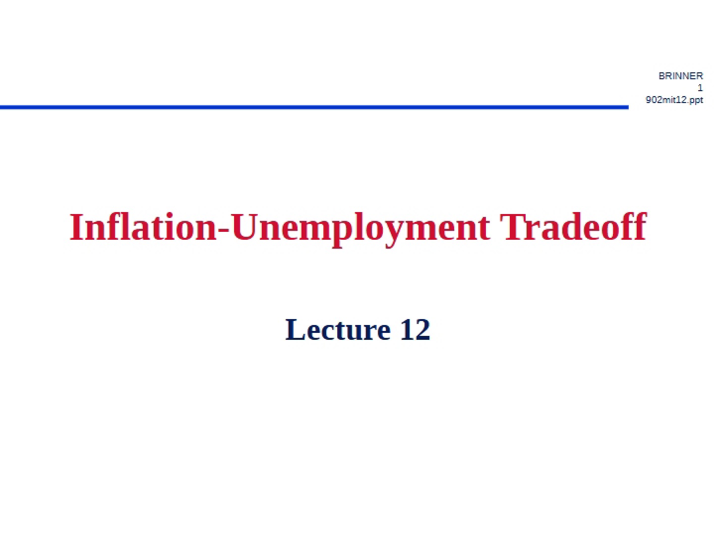 Unemployment and Inflation Tradeoff
