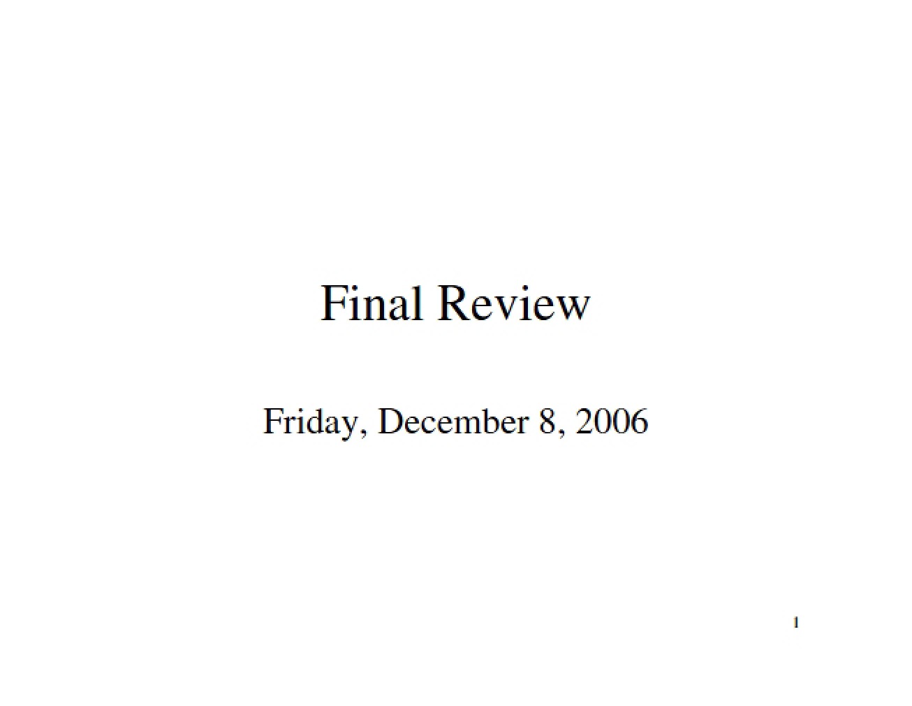Notes from Lecture (11)
