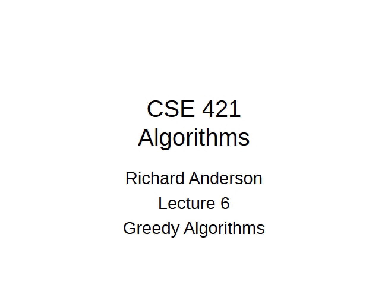Algorithms (Greedy)