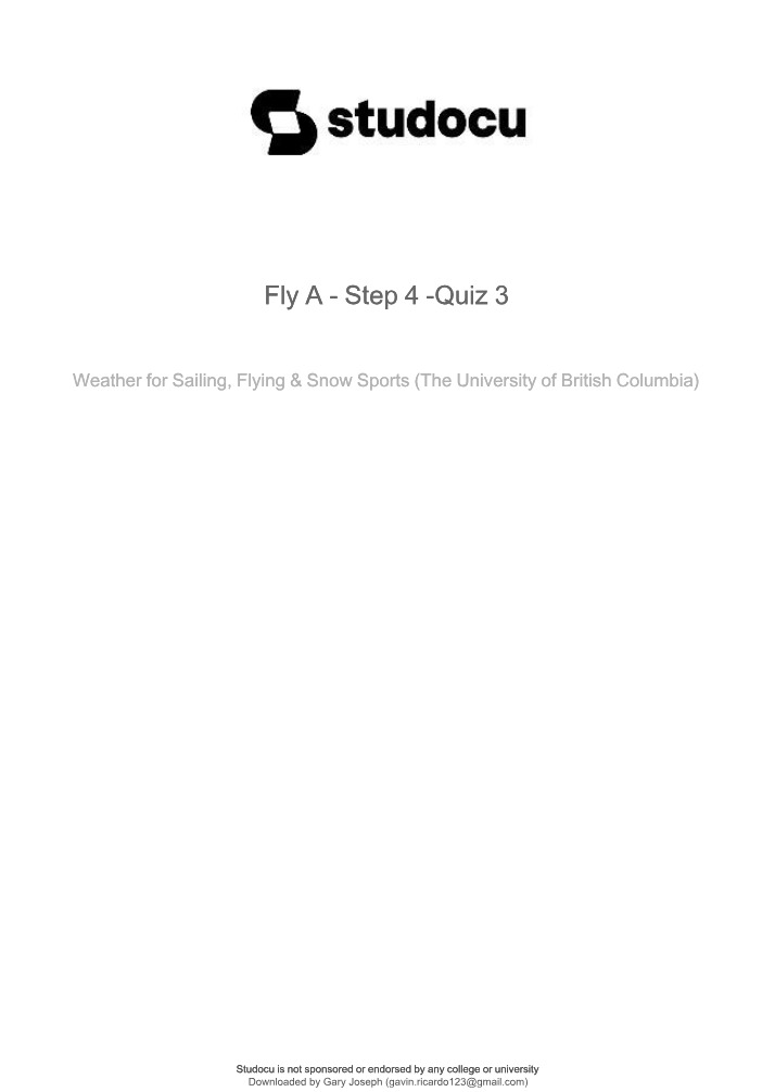 Quiz 3 - Fly A - Step 4
