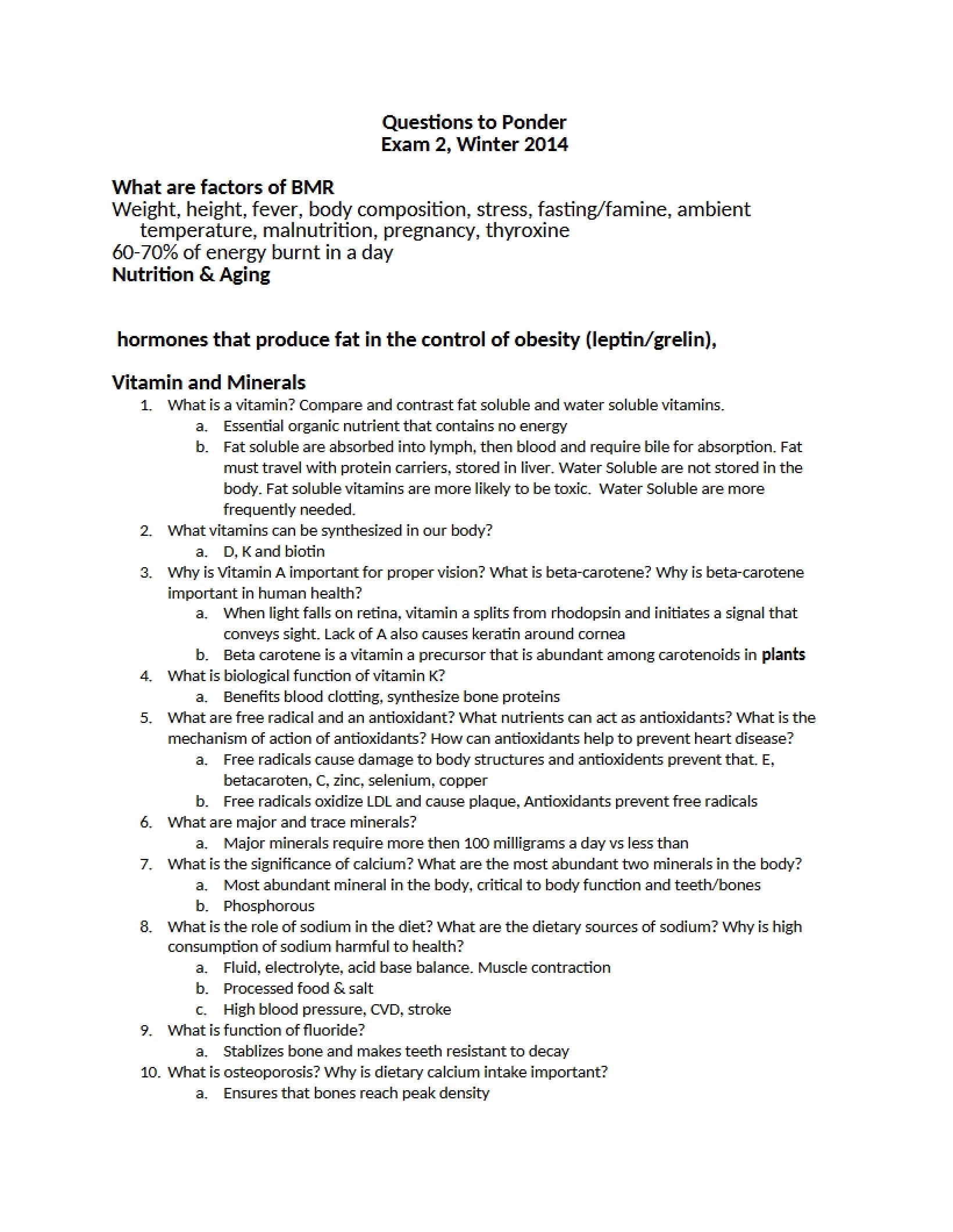 Examination Two