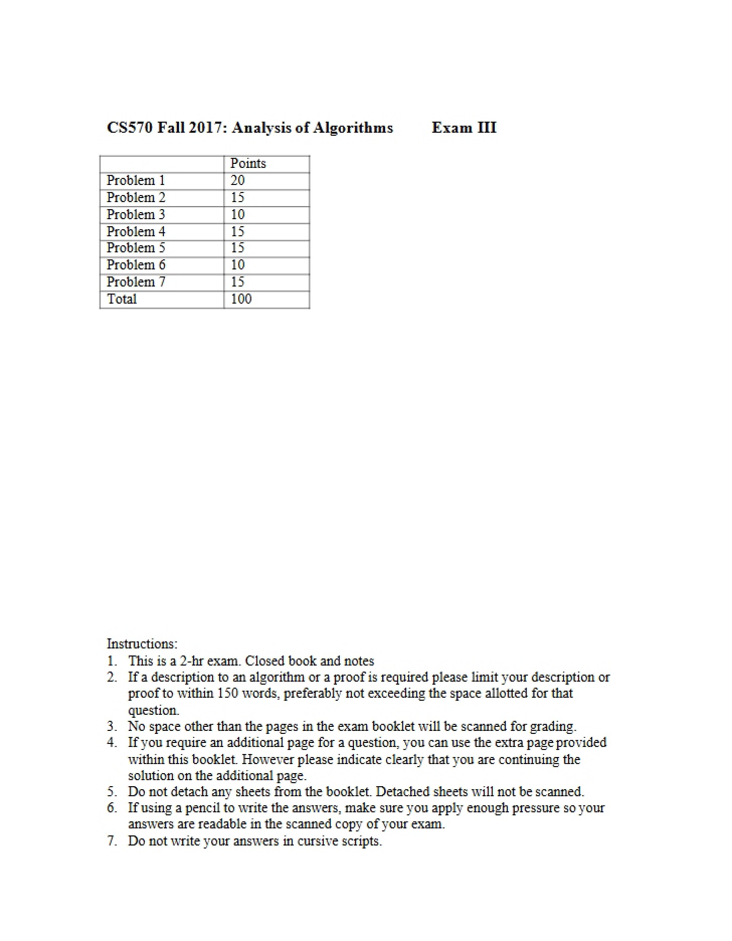 Fall 2017 Exam Solutions