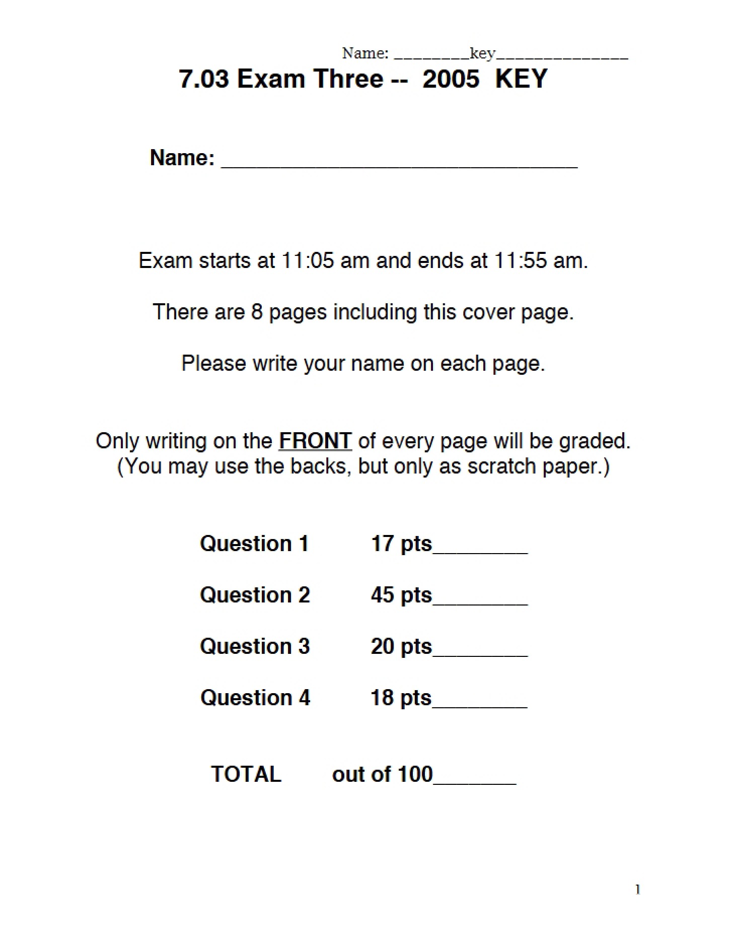 Third Exam