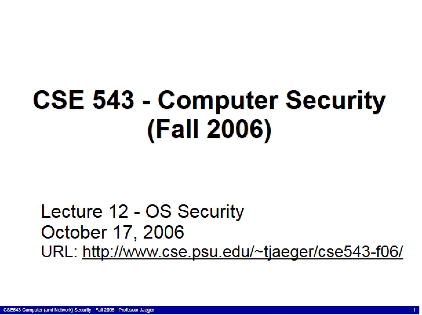 Operating System Security