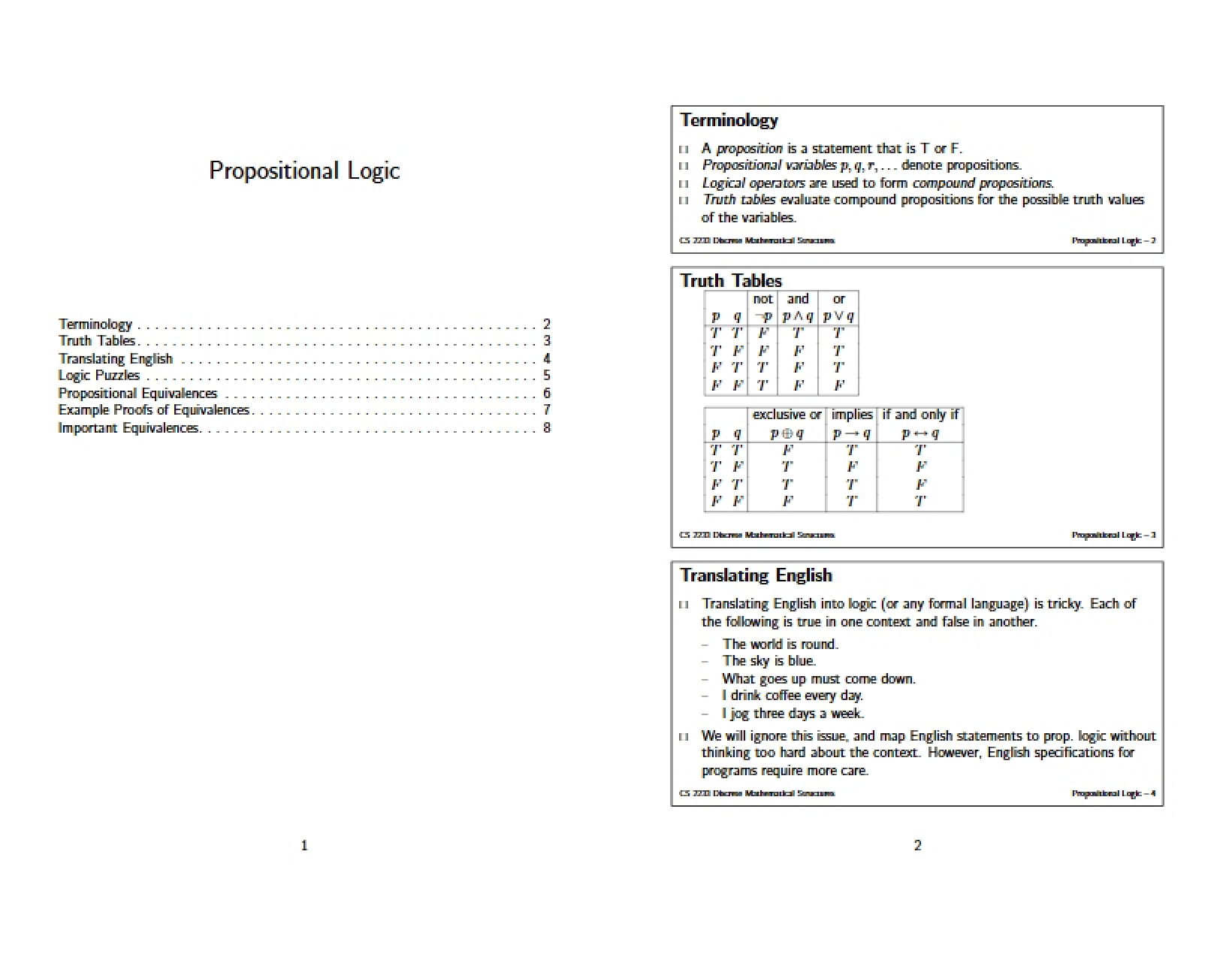 Logic of Propositions
