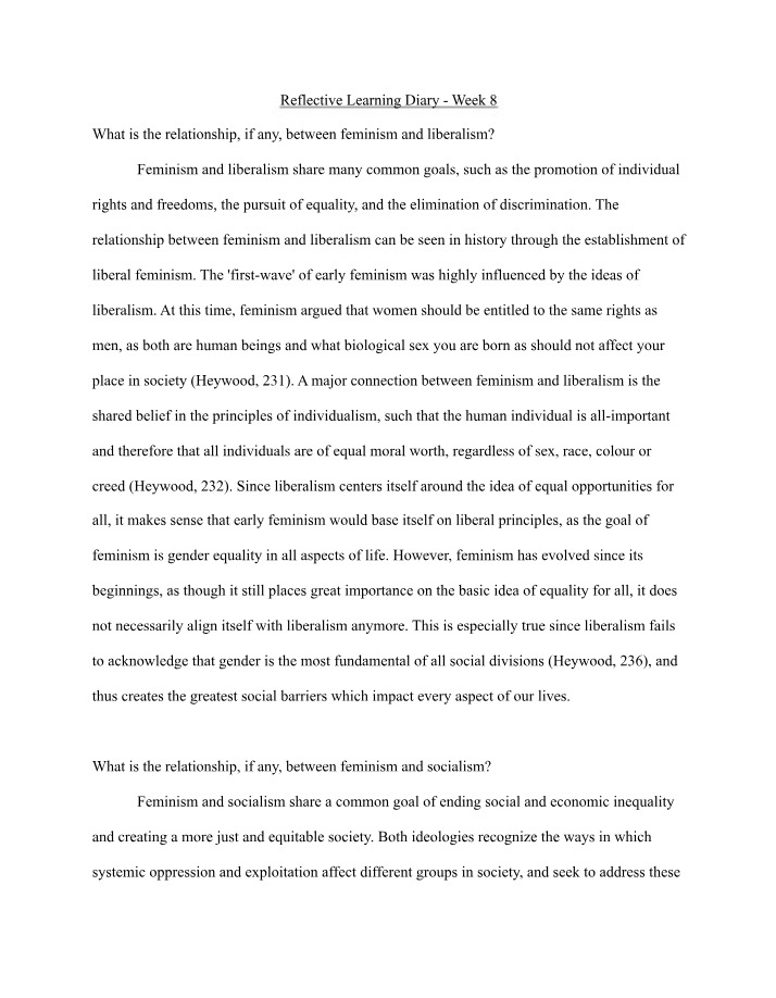 Exploring the Relationship Between Feminism and Liberalism