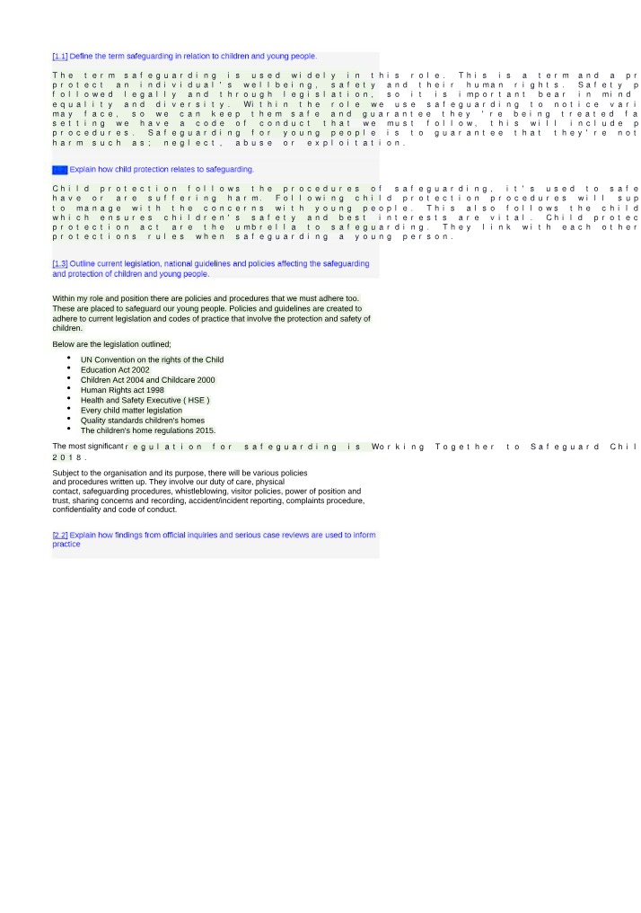 Safeguarding and Child Protection Legislation