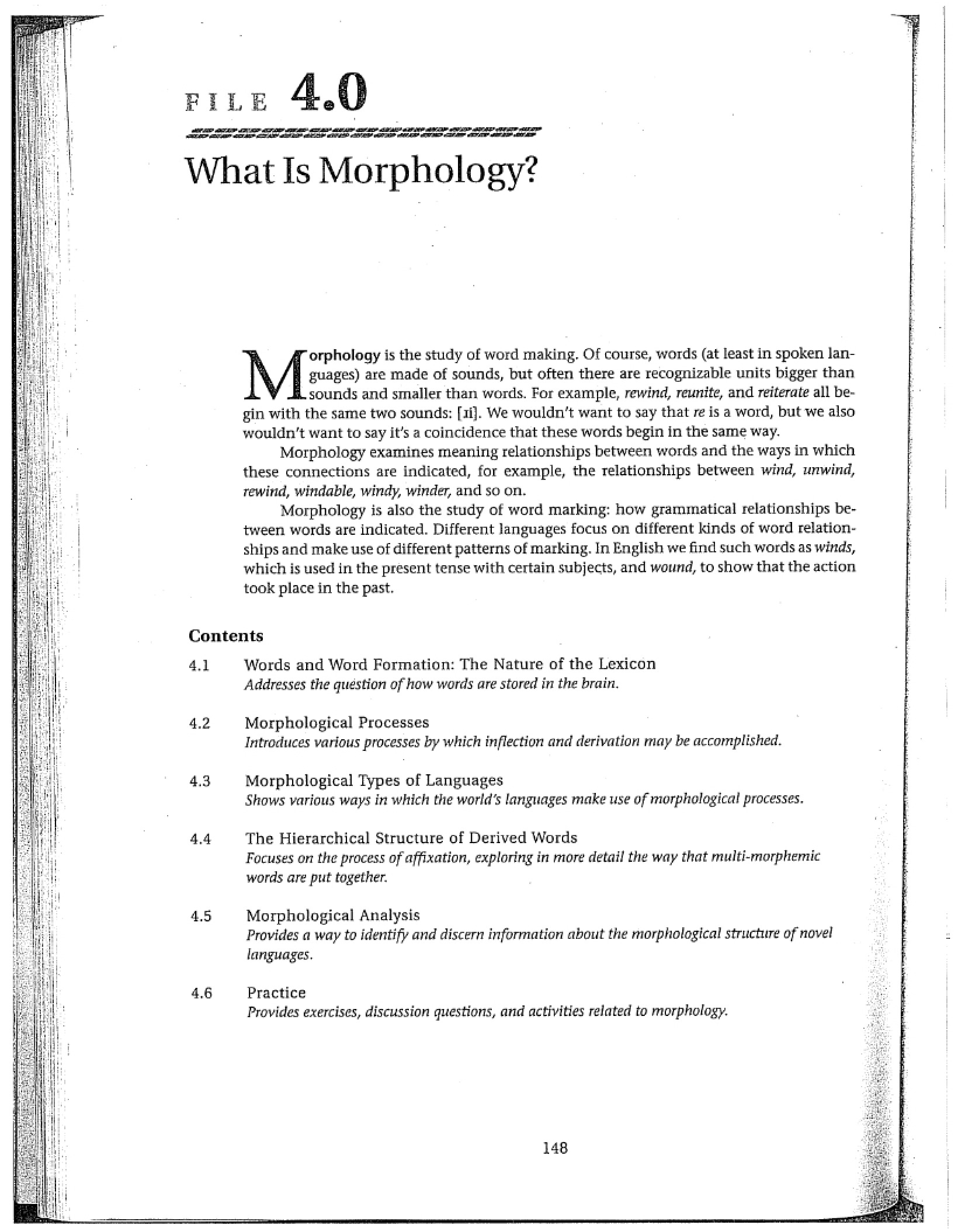 Concepts of Morphology