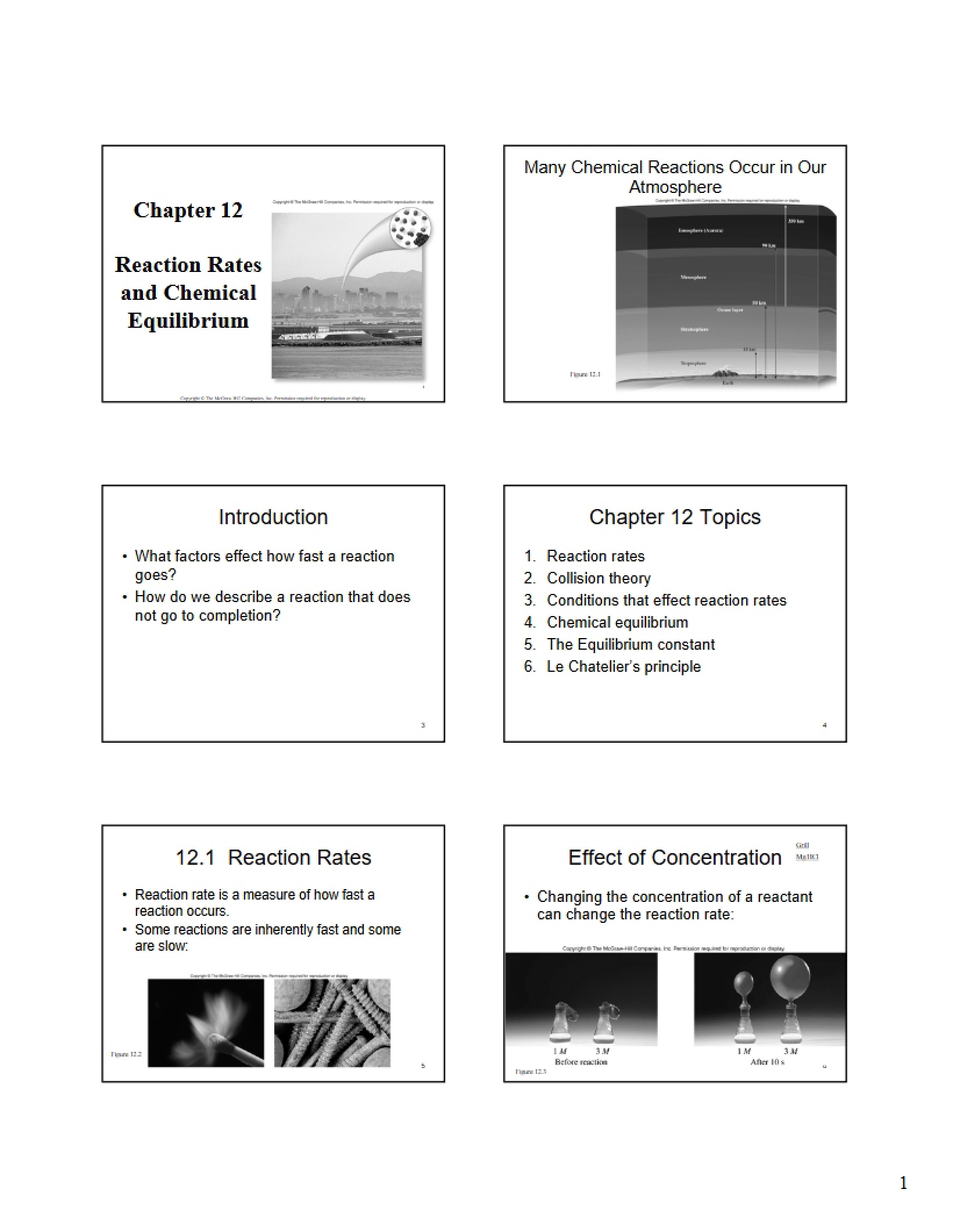 Chemical Equilibrium and Reaction Rates Chapter 12