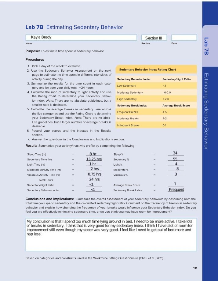 Lab Report - Estimating Sedentary Behavior