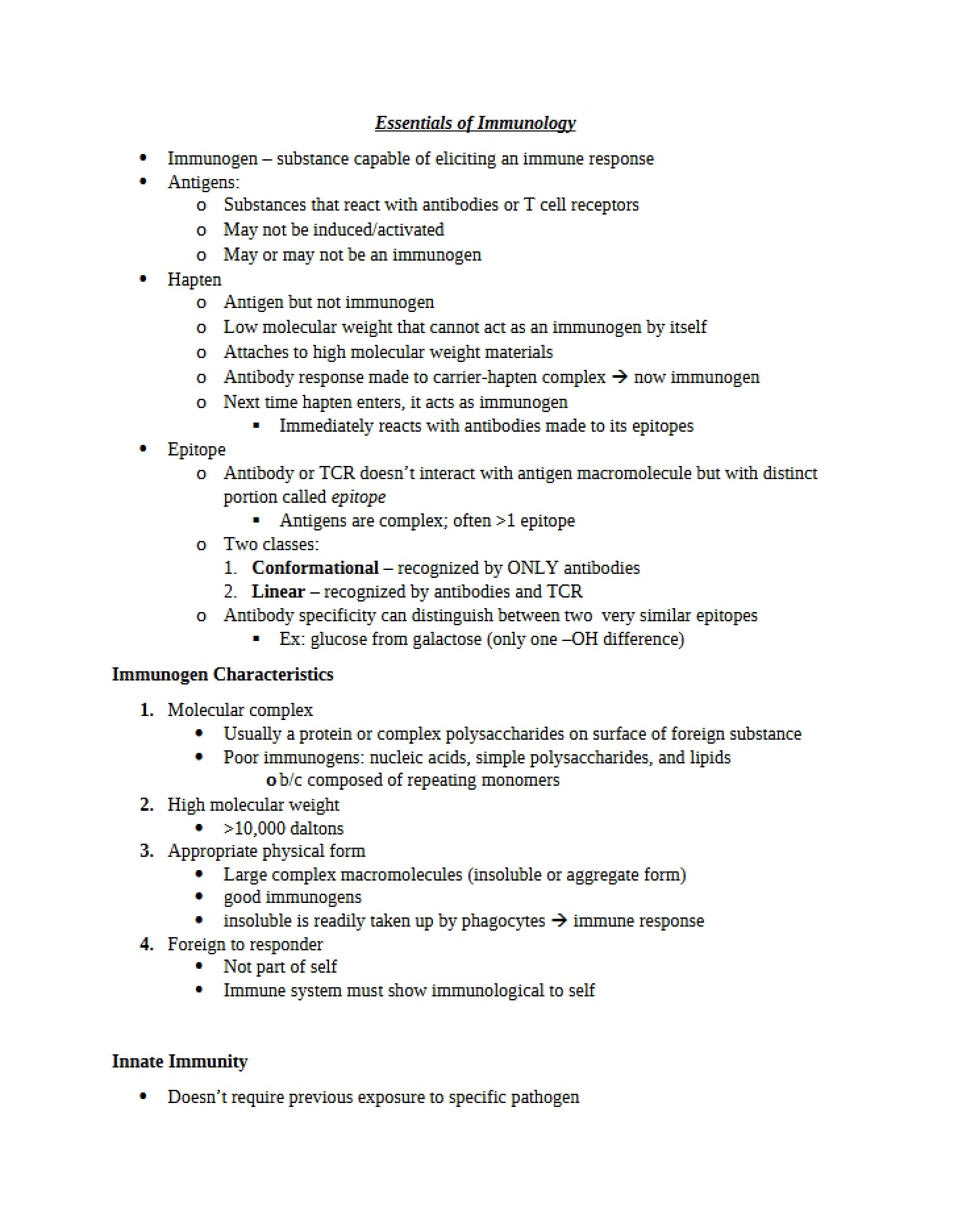 Immunology Essentials