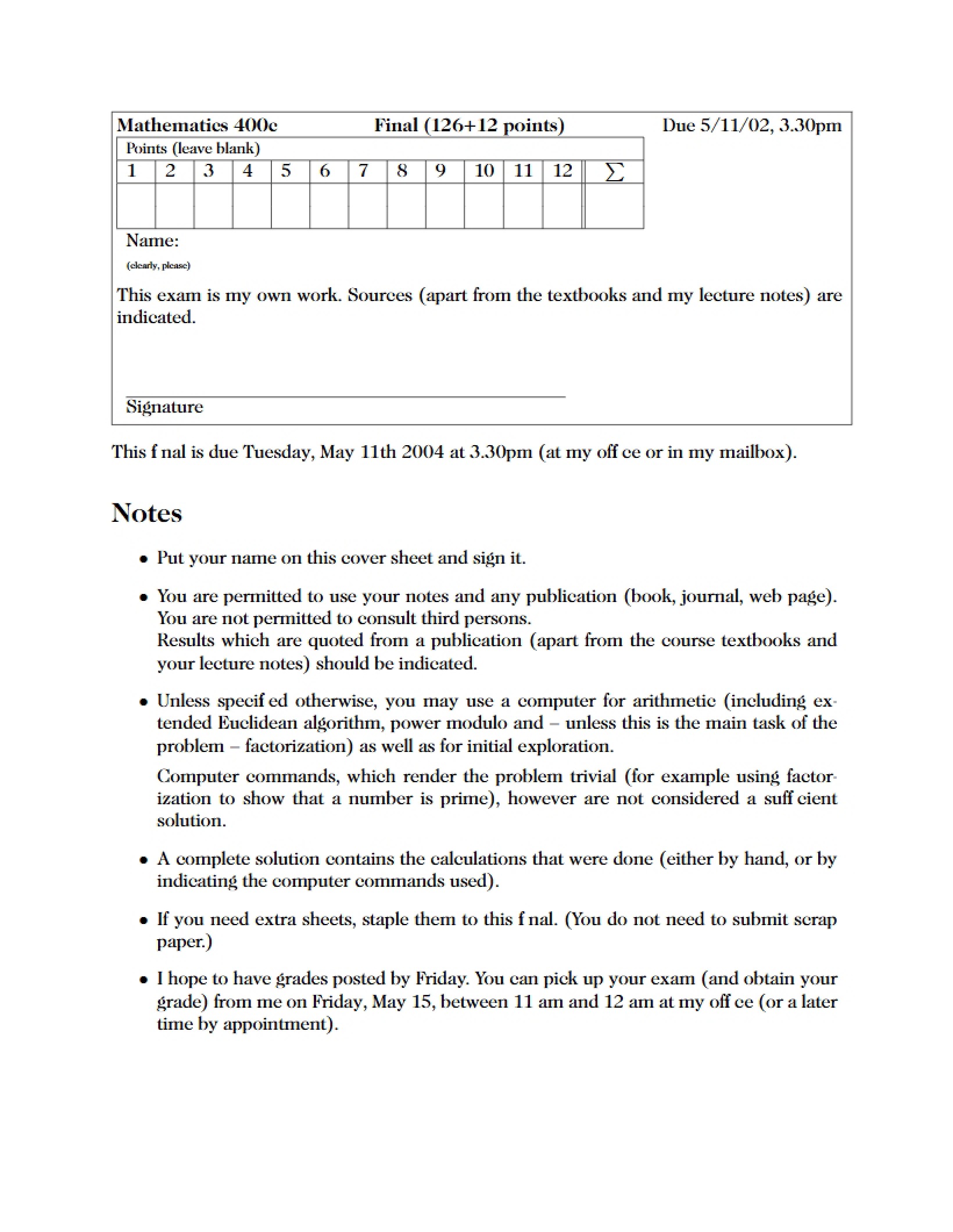 Statistical Computing Final Exam