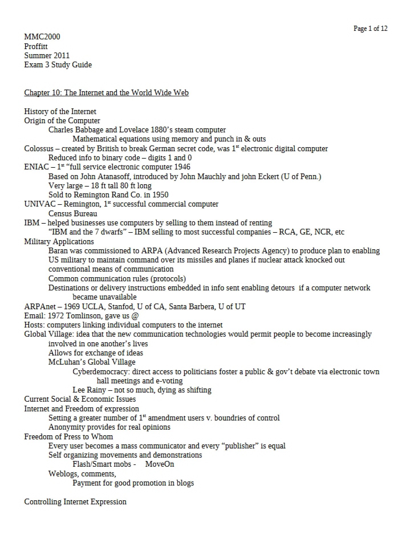 Internet and Web Chapter 10
