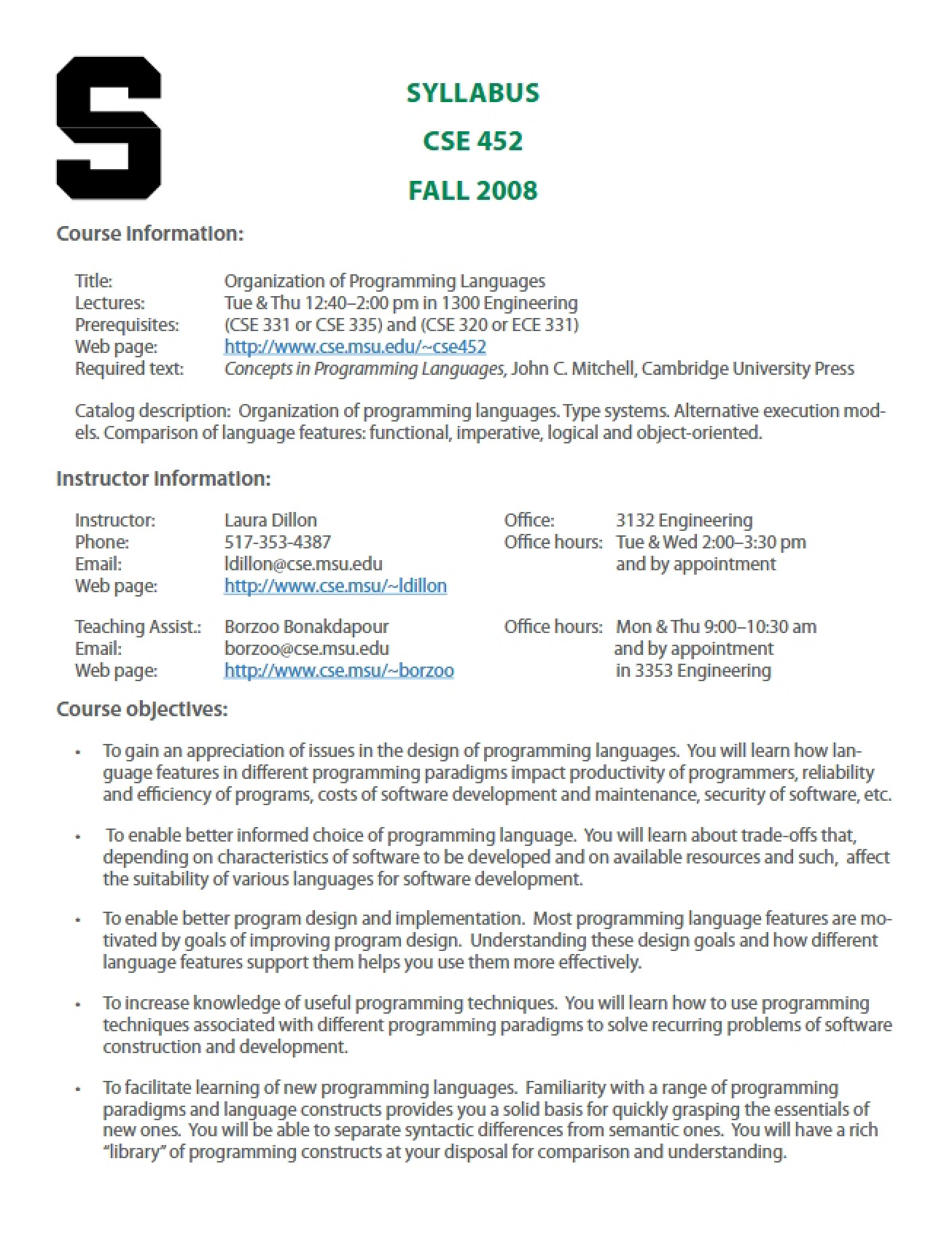 CSE 452 Syllabus