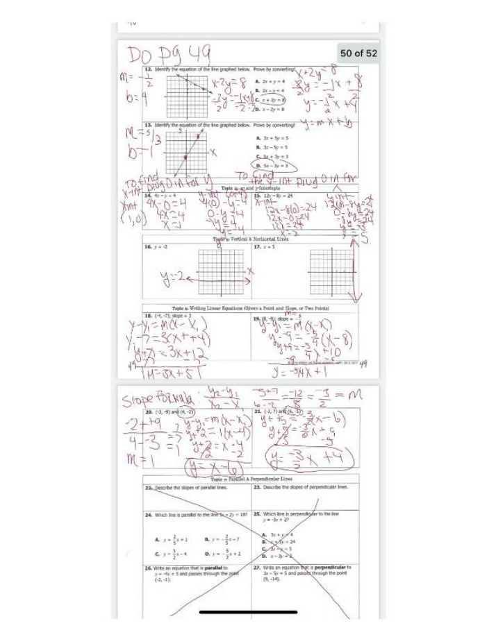 Linear Equations Practice Exam - Algebra 1 Page 49