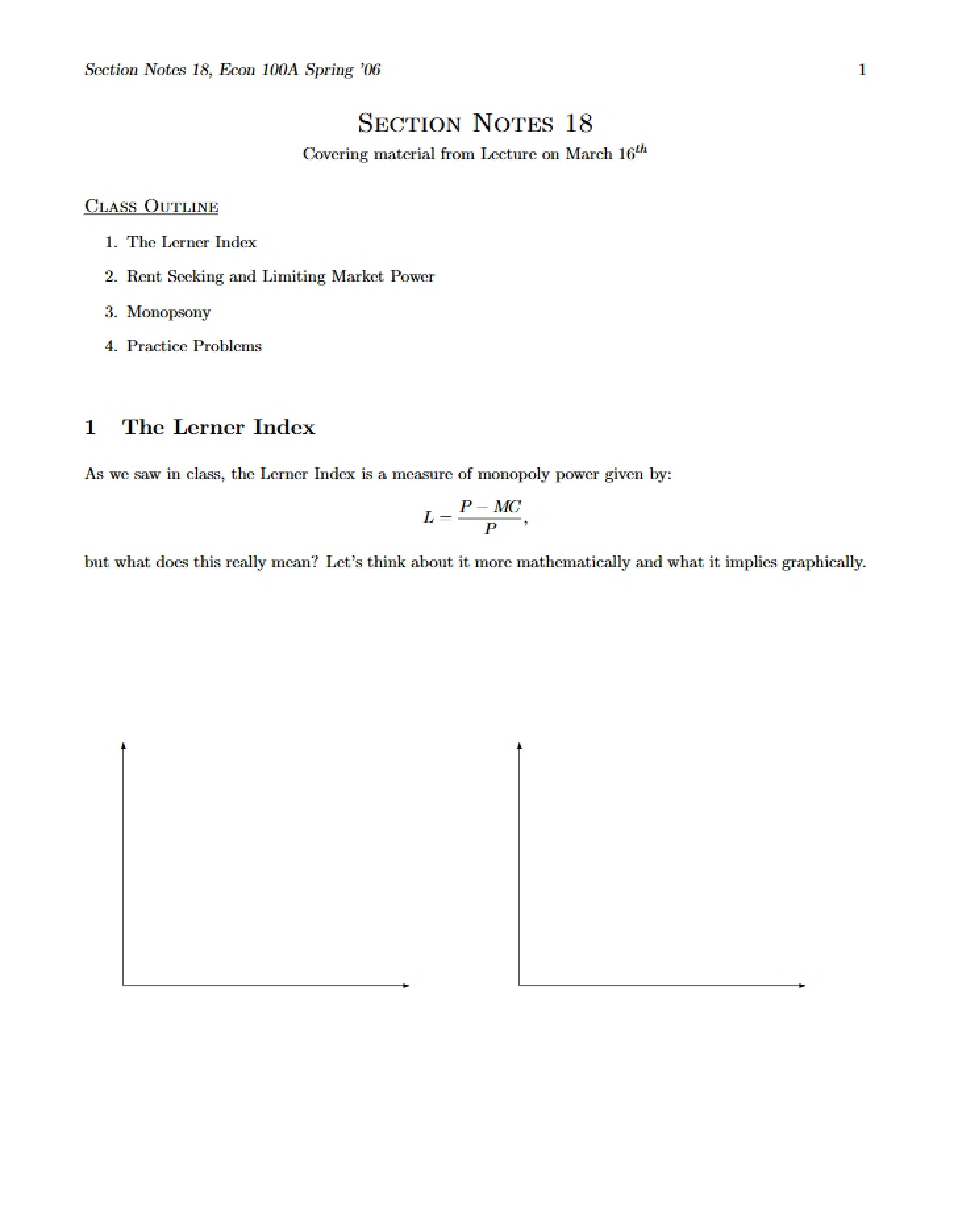 Section Eighteen Notes