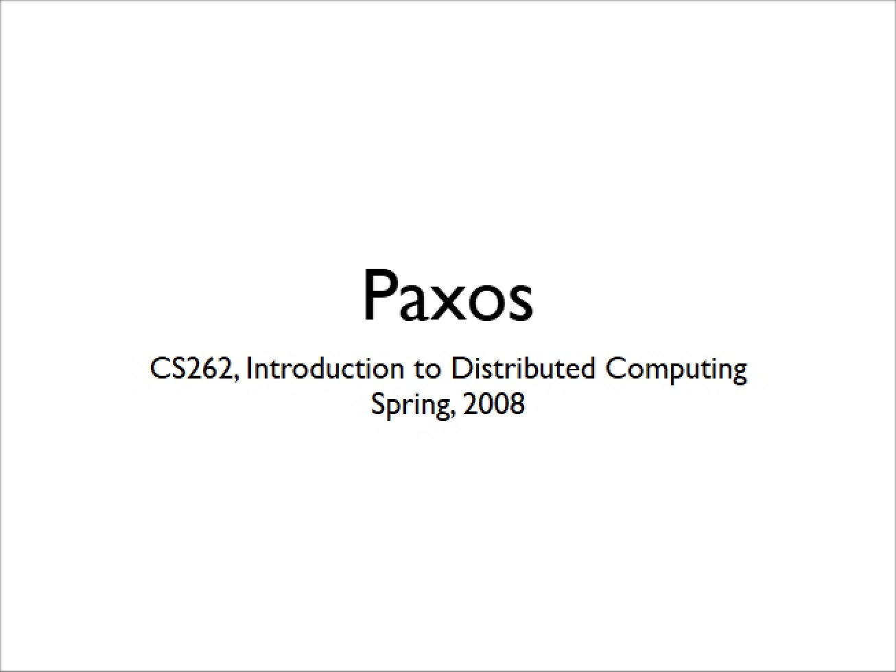 Overview of the Paxos Algorithm