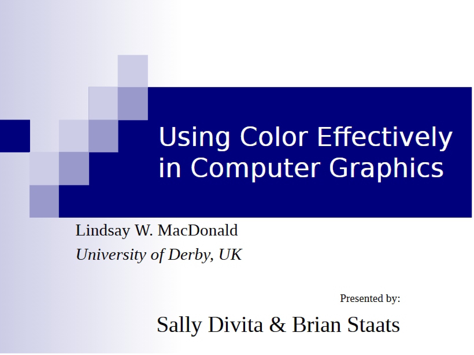 Computer Graphics Effective Color Usage