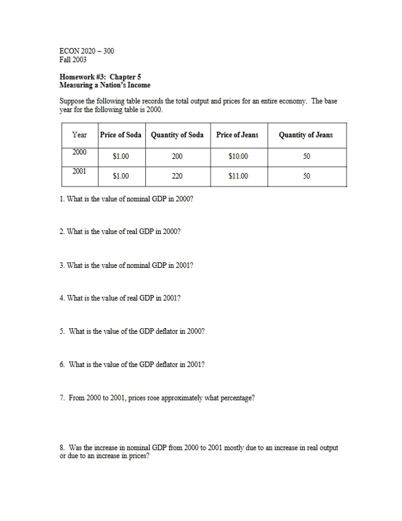 Homework Assignment Number Three