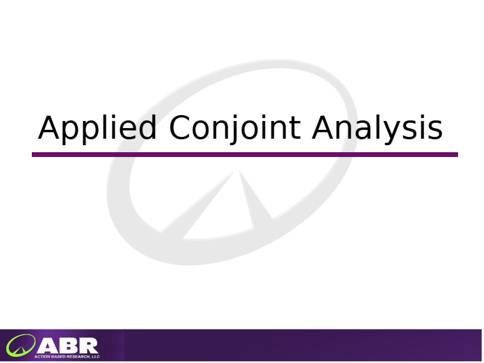 Conjoint Analysis Applications