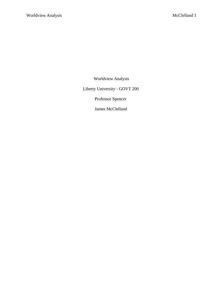 Worldview Analysis Report