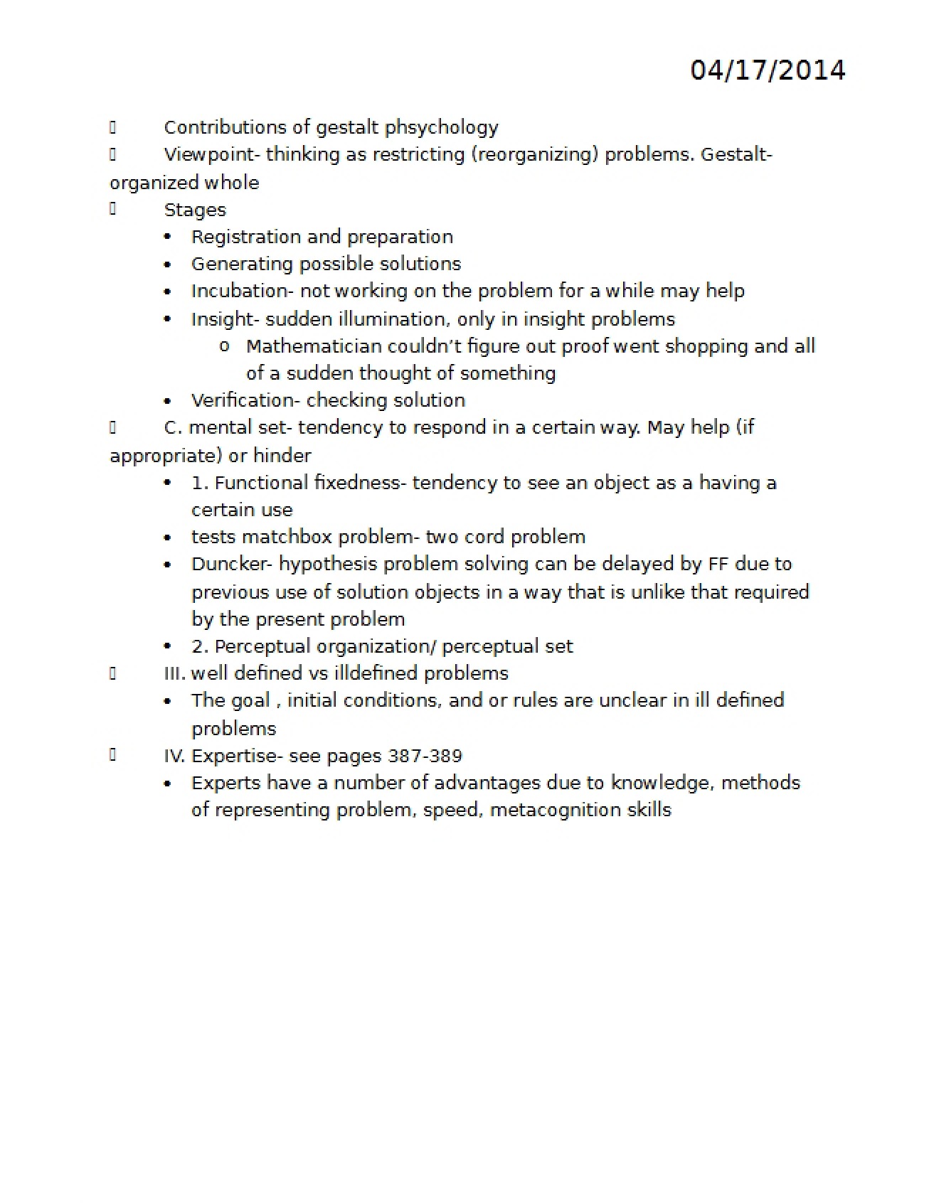 Notes for Third Exam