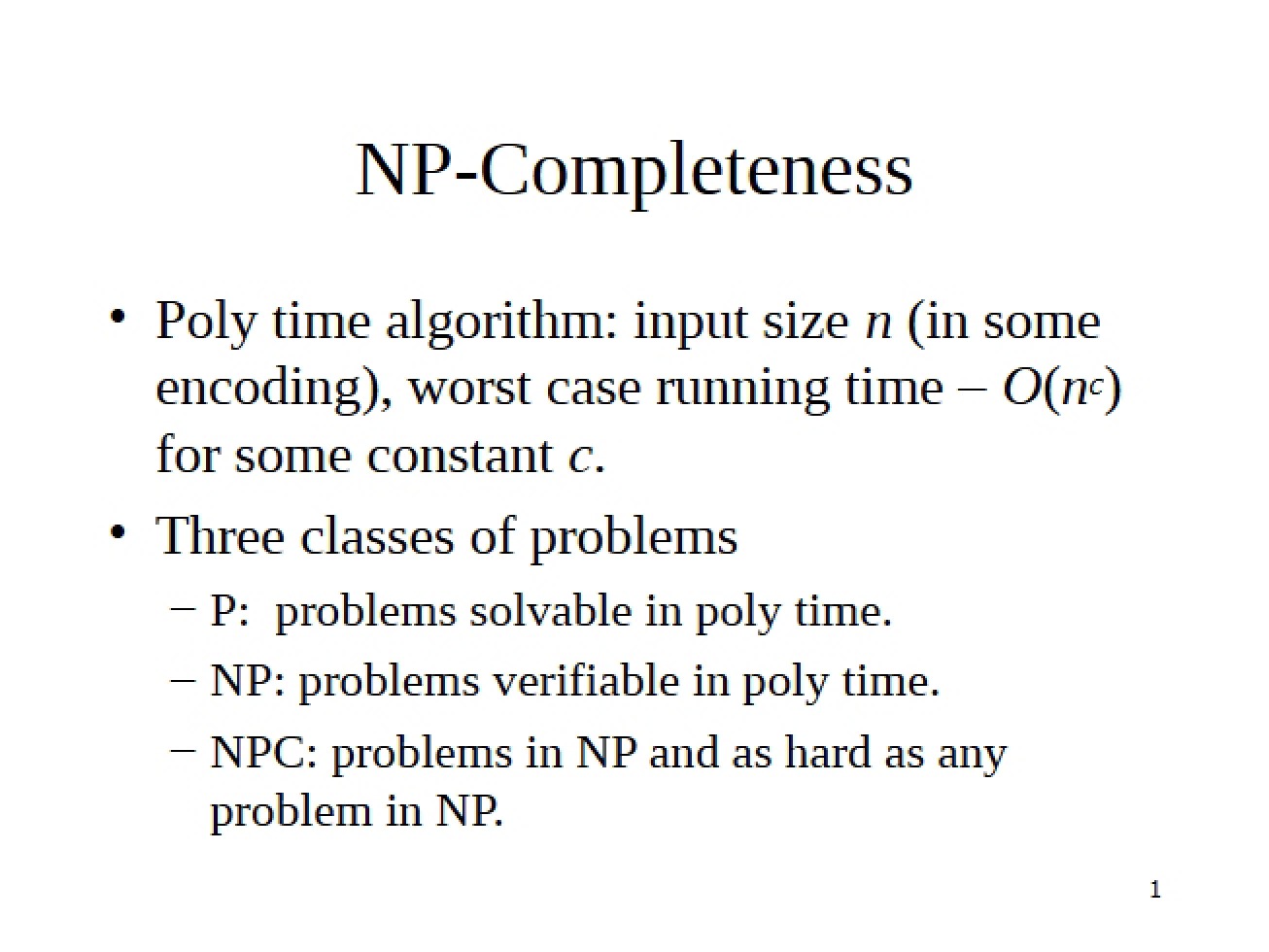 Completeness in NP