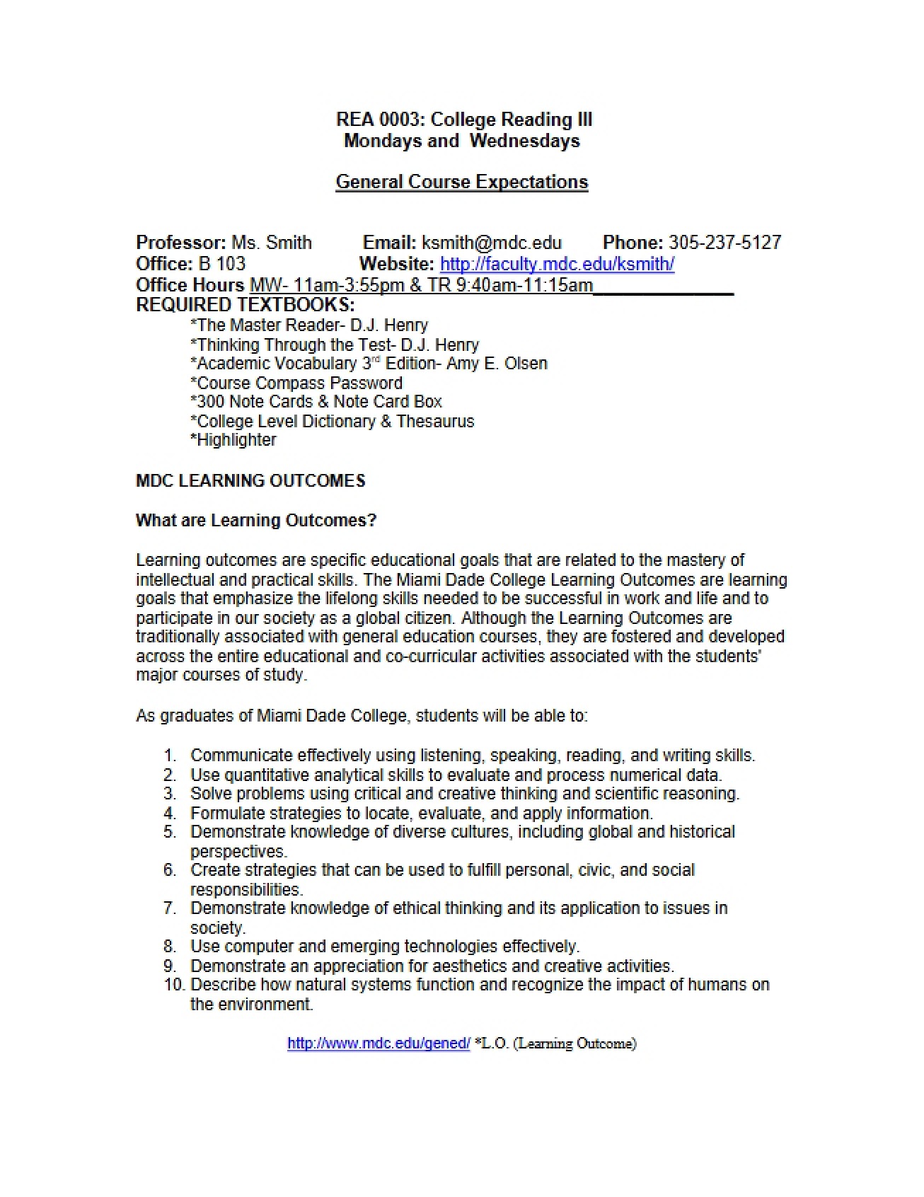 College Prep Reading 3 Syllabus