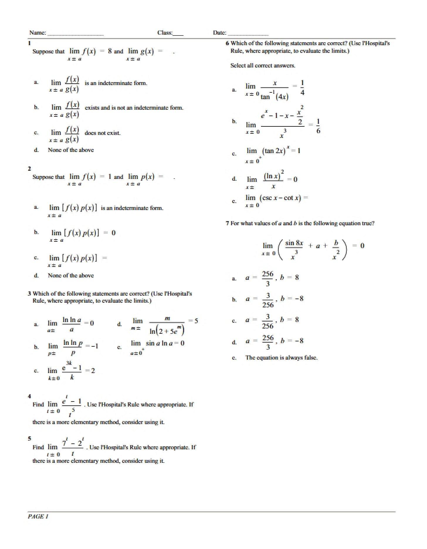 Homework 9 Math 19A