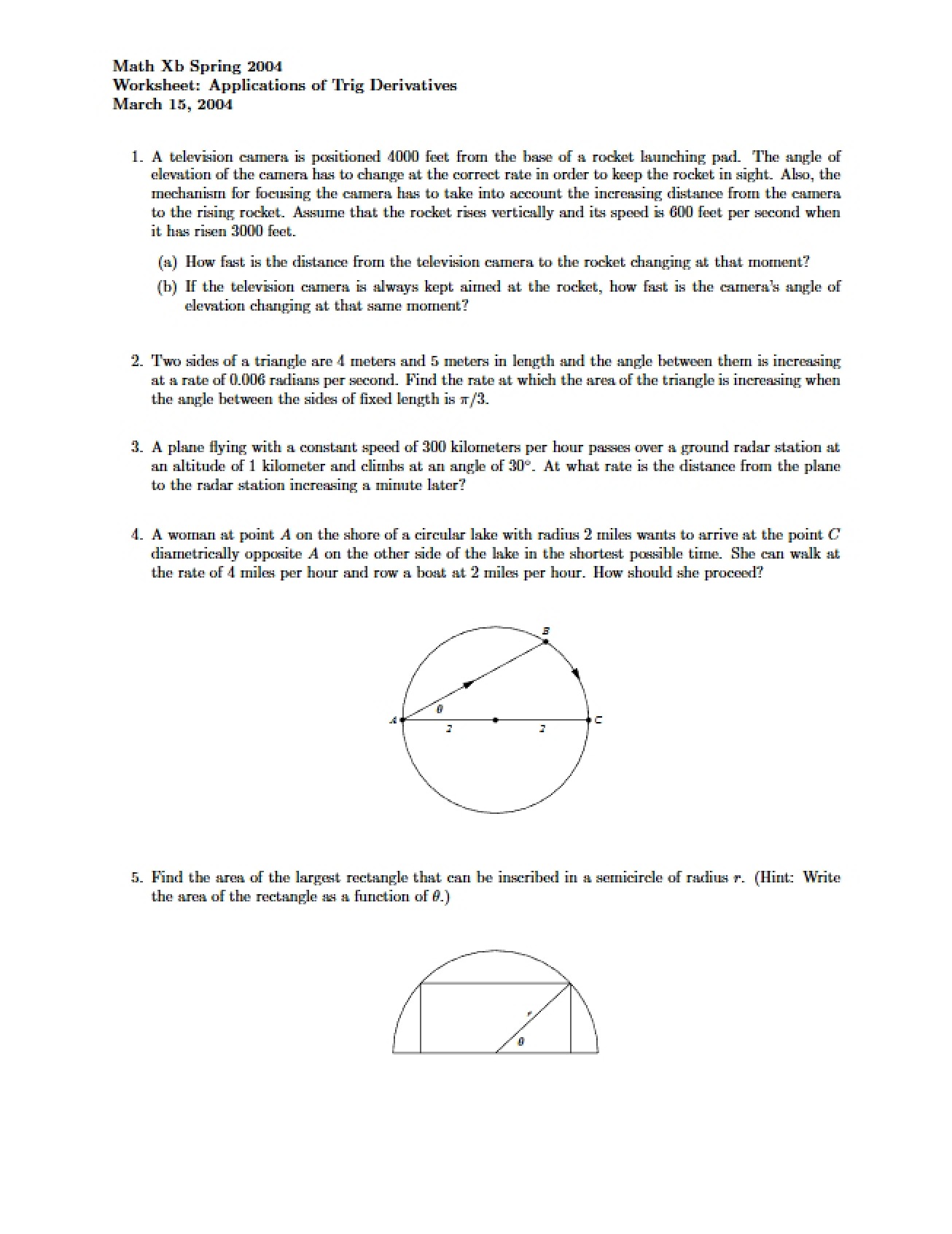 Trigonometric Derivative Applications