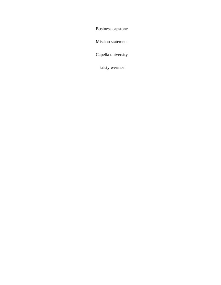 Mission Statement for BUS4993