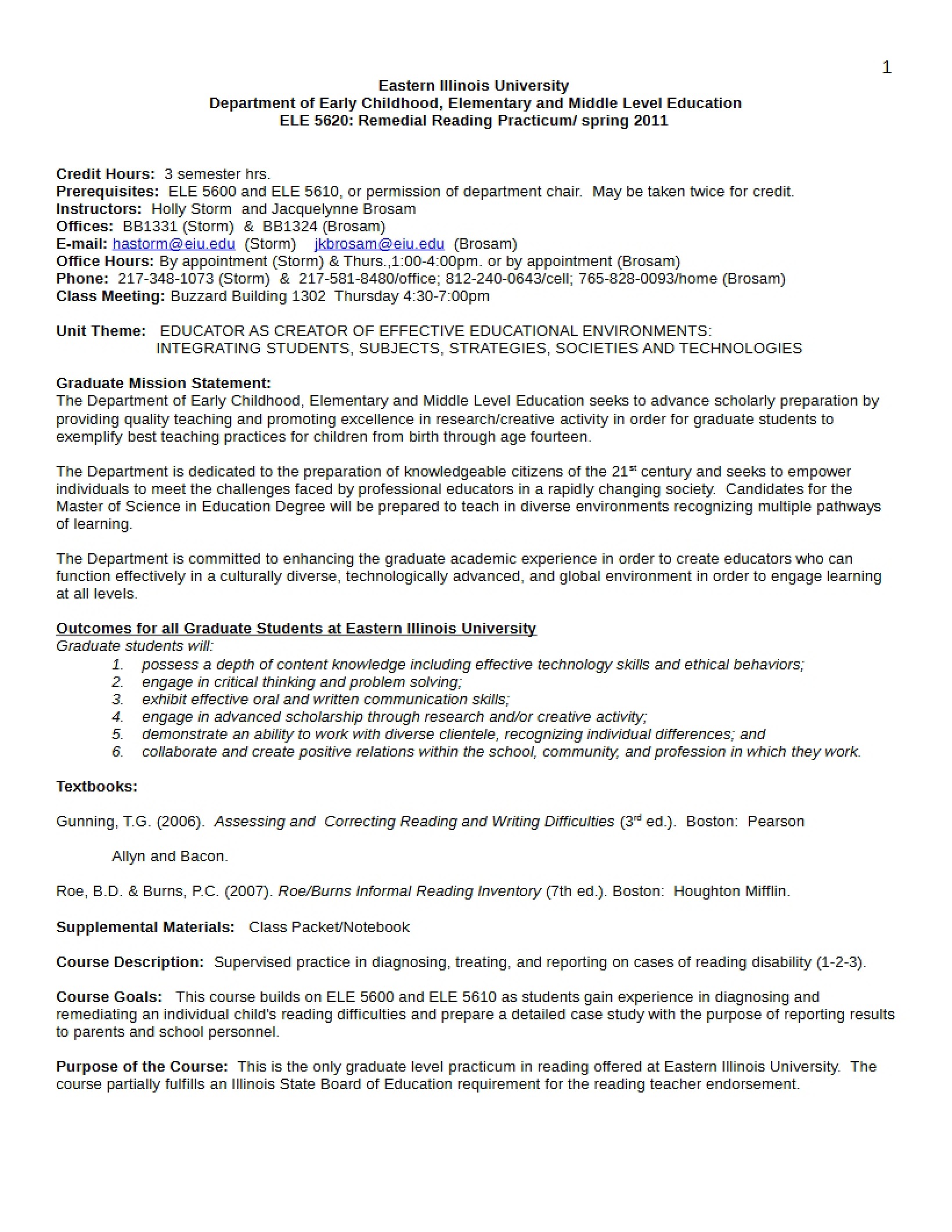 Syllabus - ELE 5620