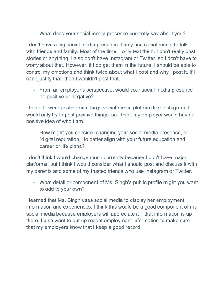Notes on Online Presence