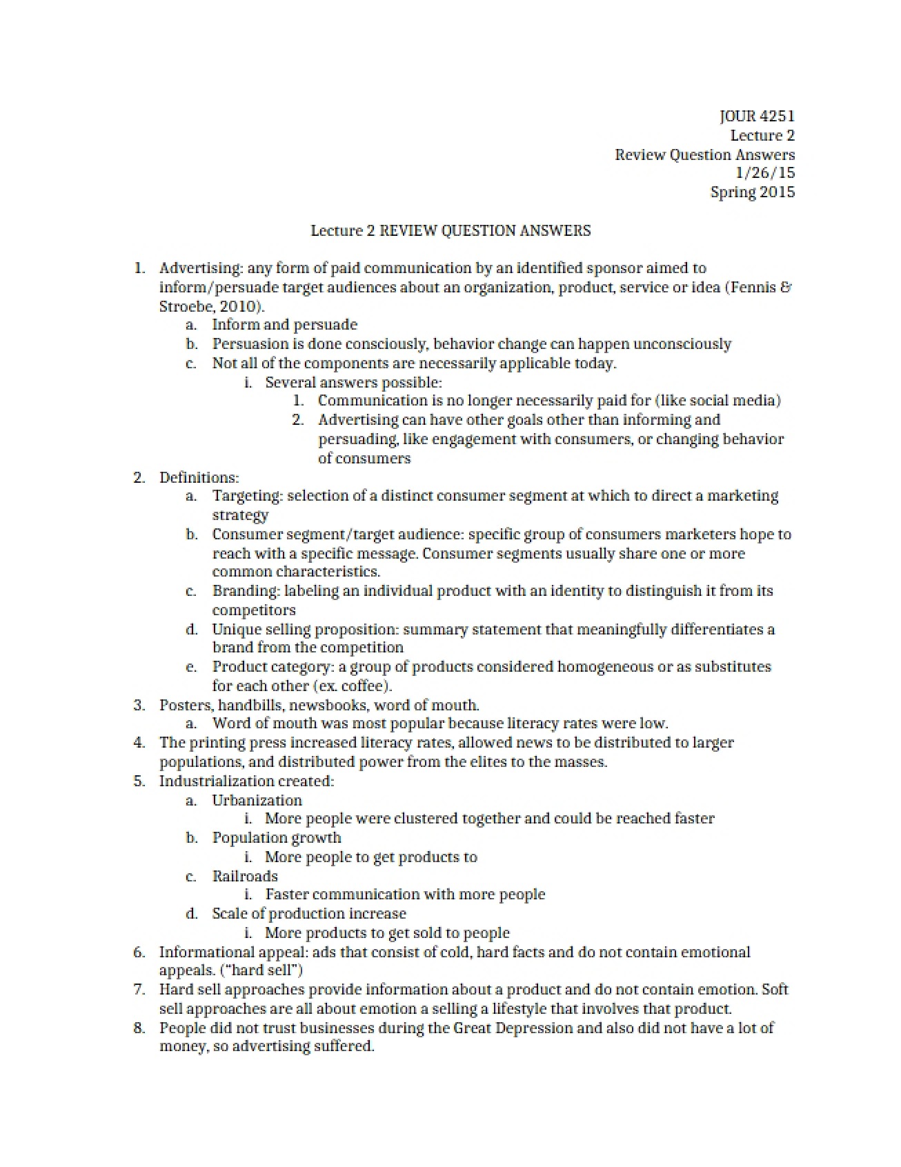Review Question Solutions