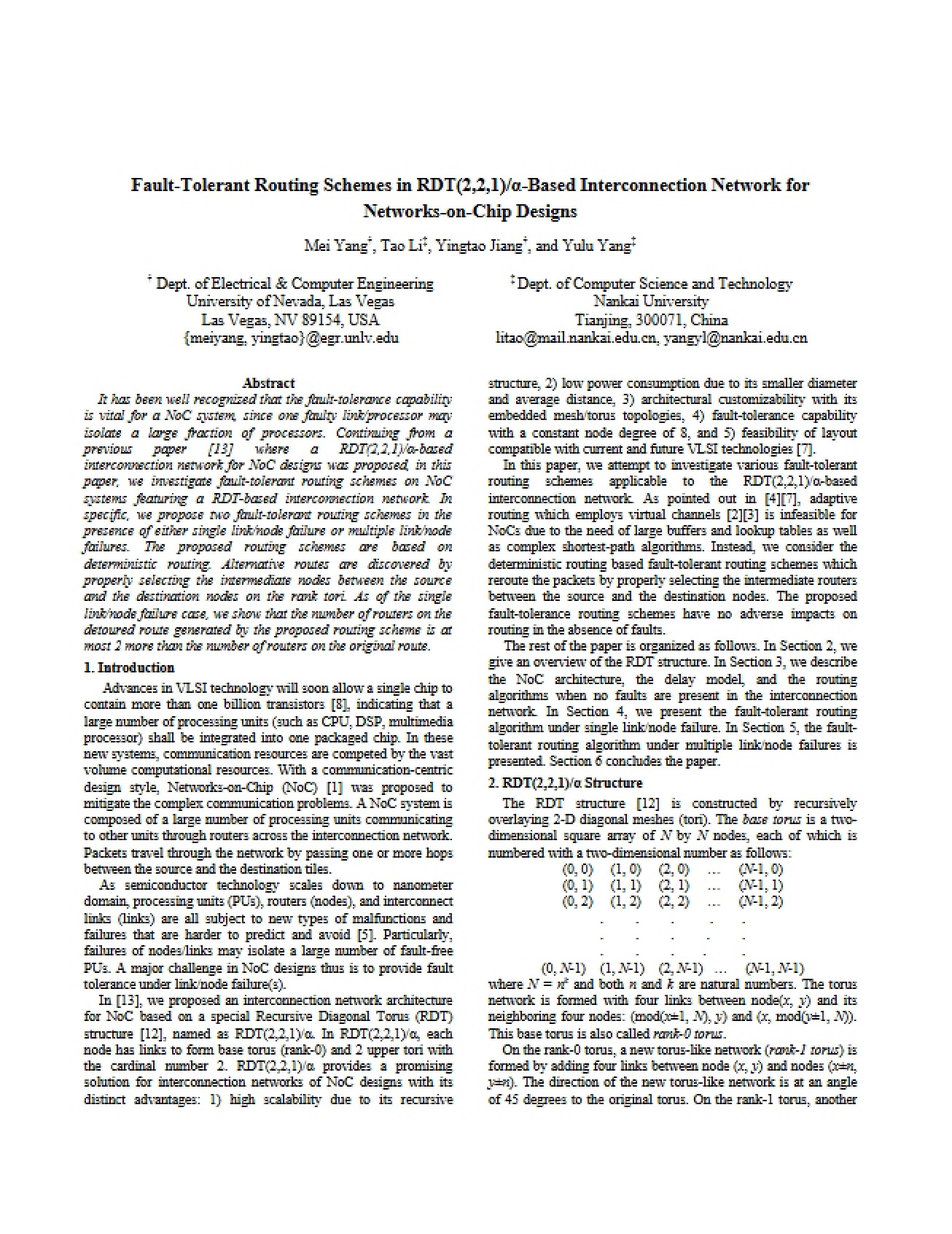 Routing Schemes with Fault Tolerance