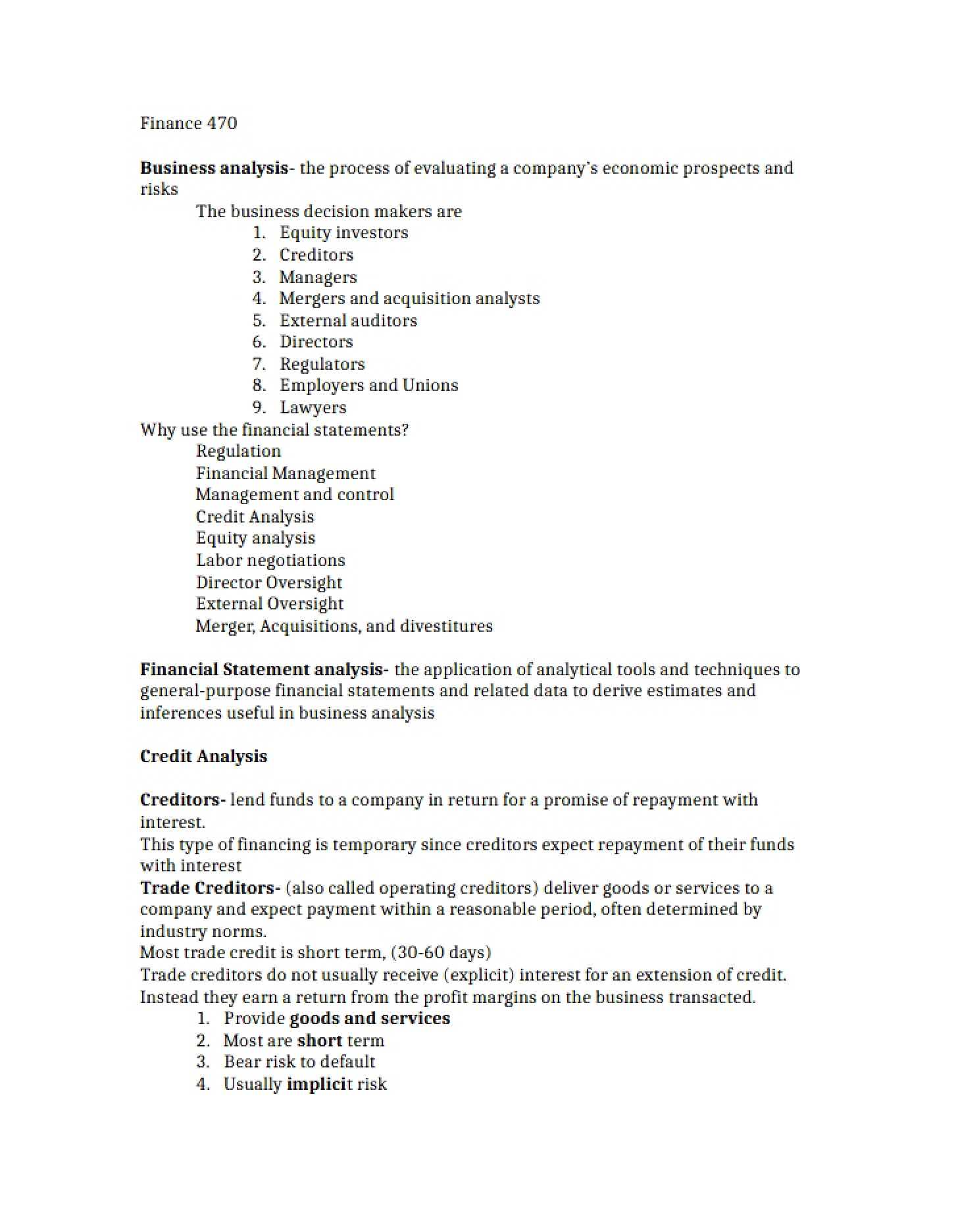Study Guide Test One