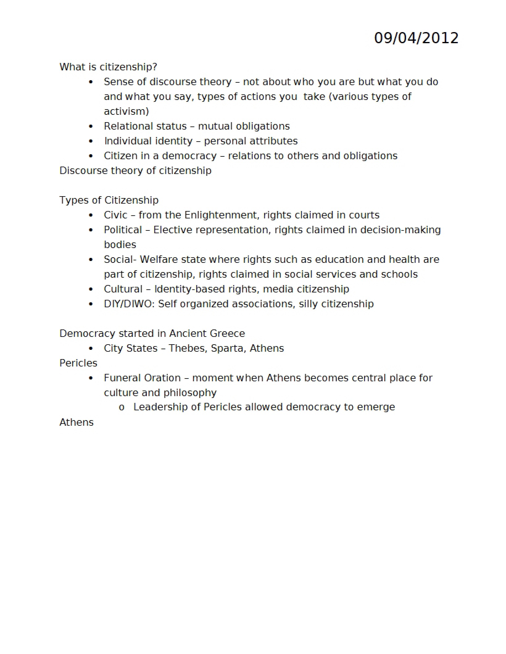 Selected Topics Notes