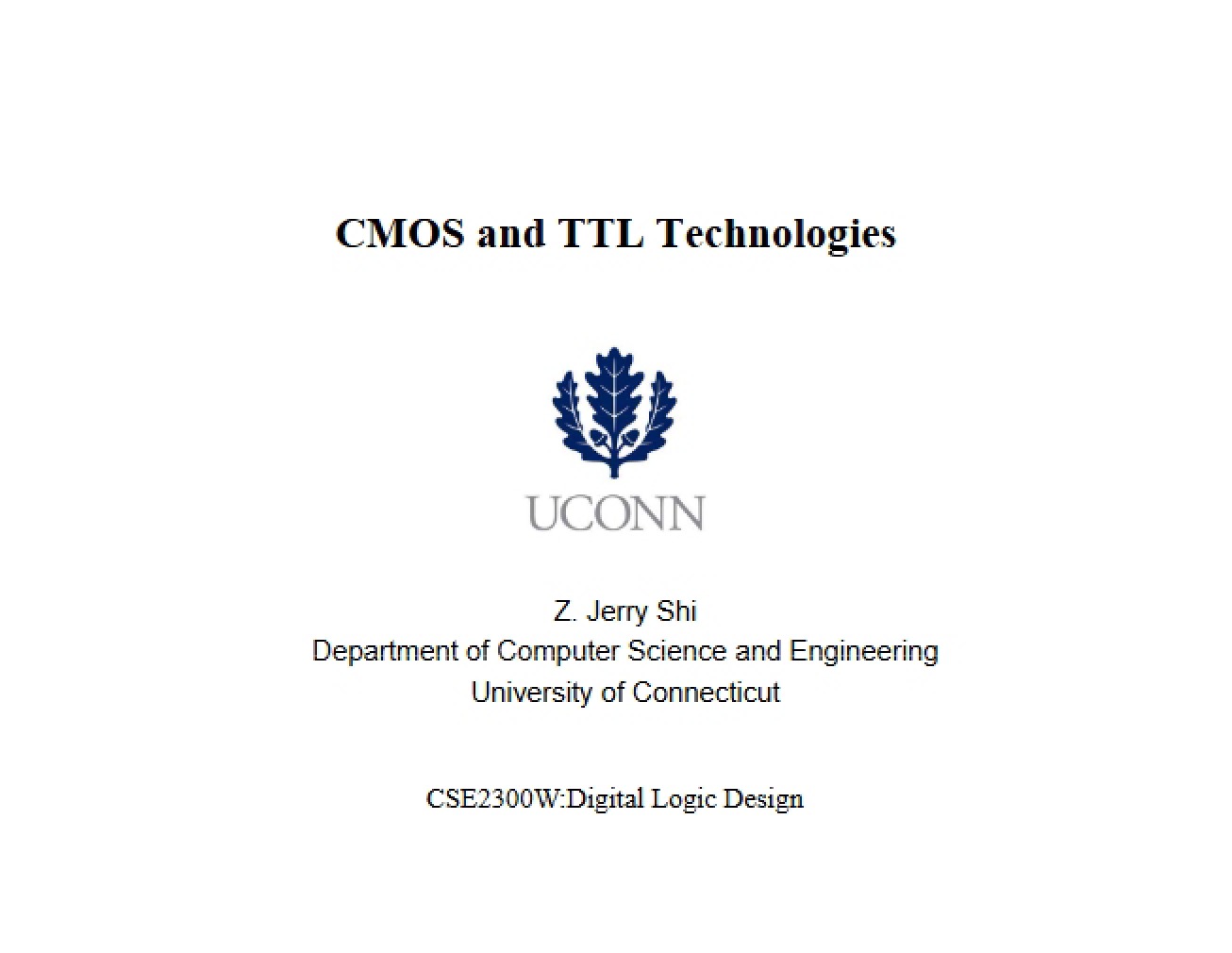 TTL and CMOS Technologies