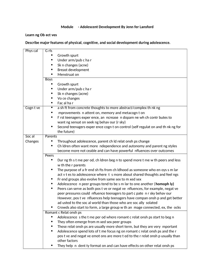 Adolescent Development - Physical, Cognitive, and Social