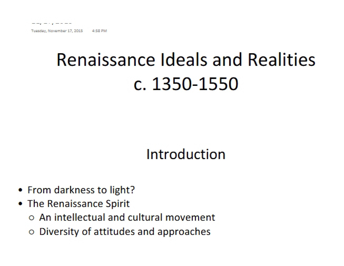 Ideals of the Renaissance