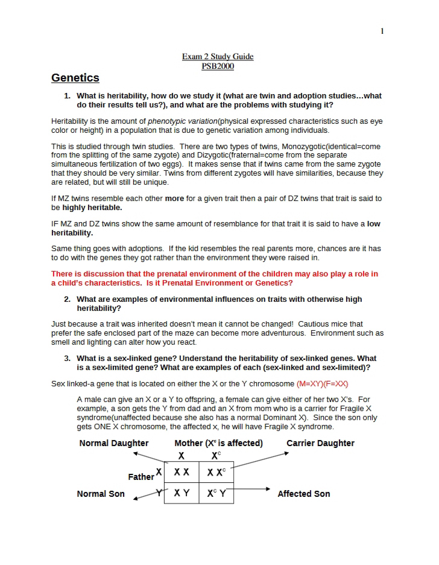 Study Guide Exam 2