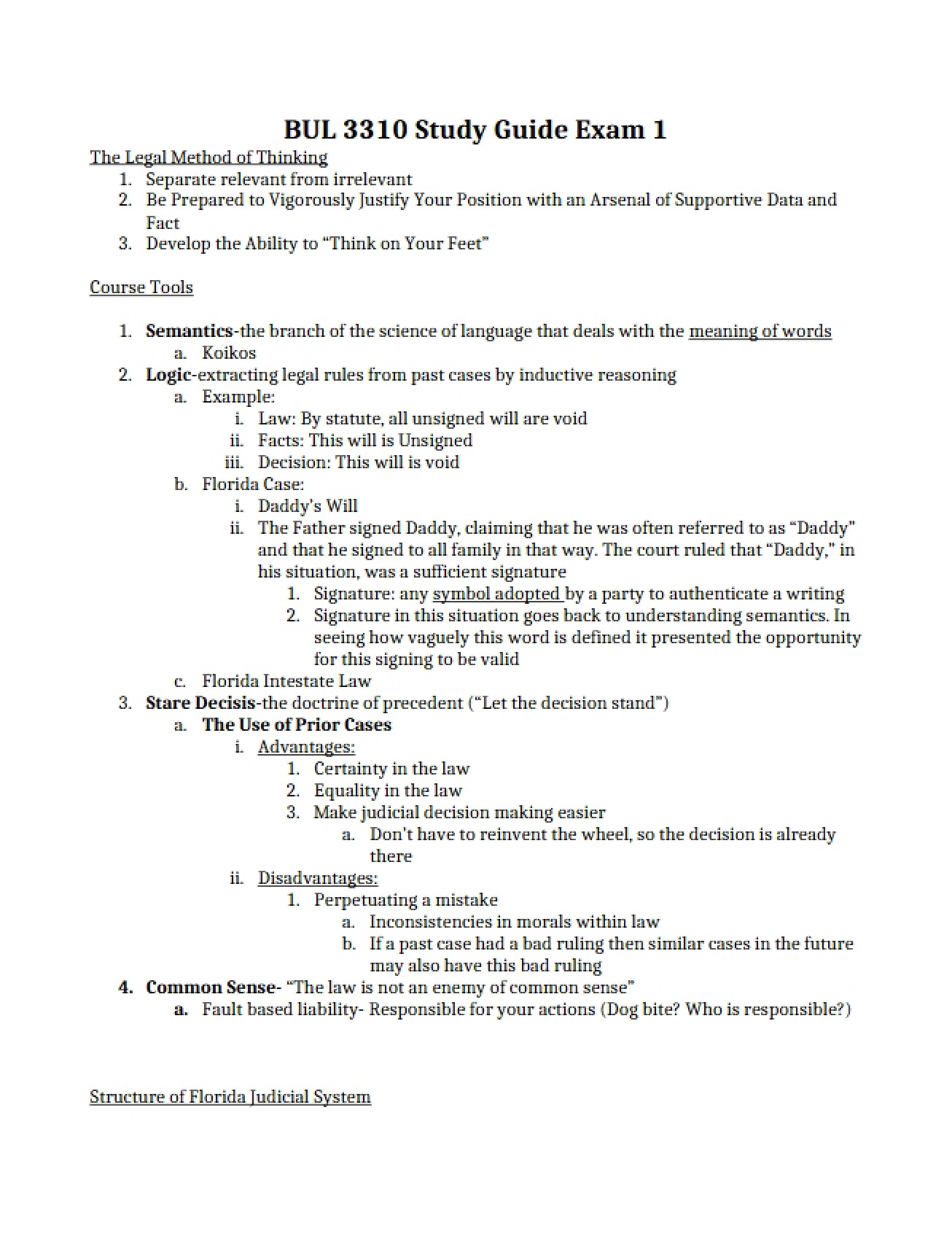 Examination One