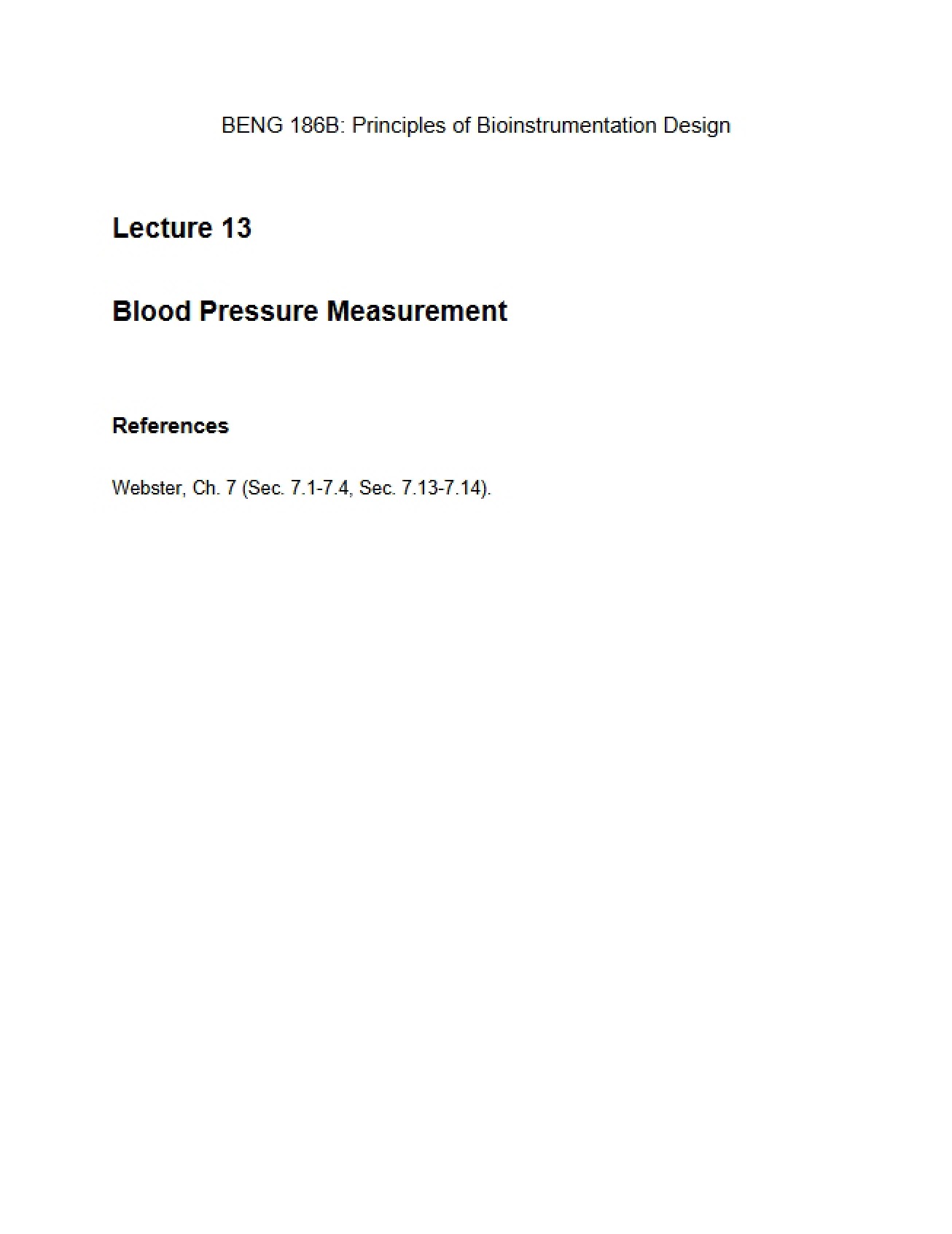 Blood Pressure Measurement