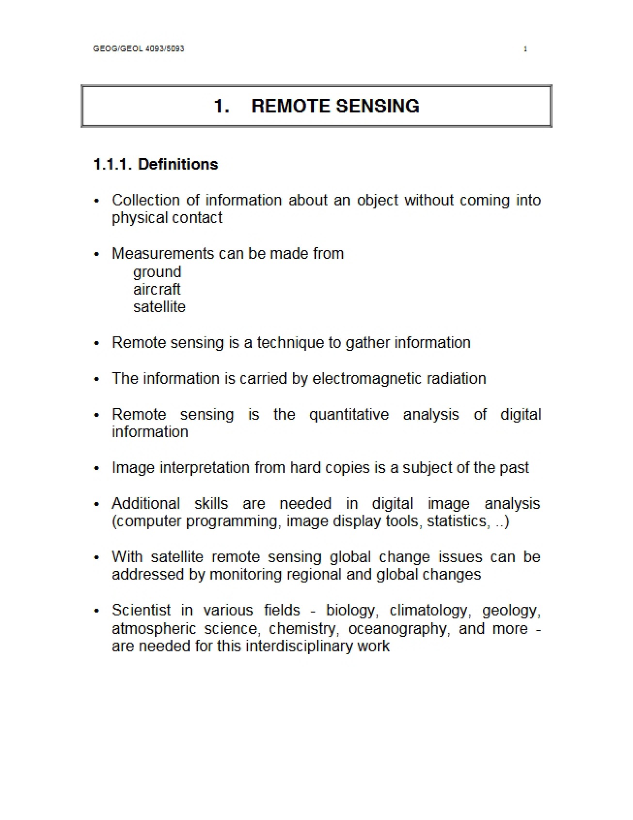 Introduction to Remote Sensing