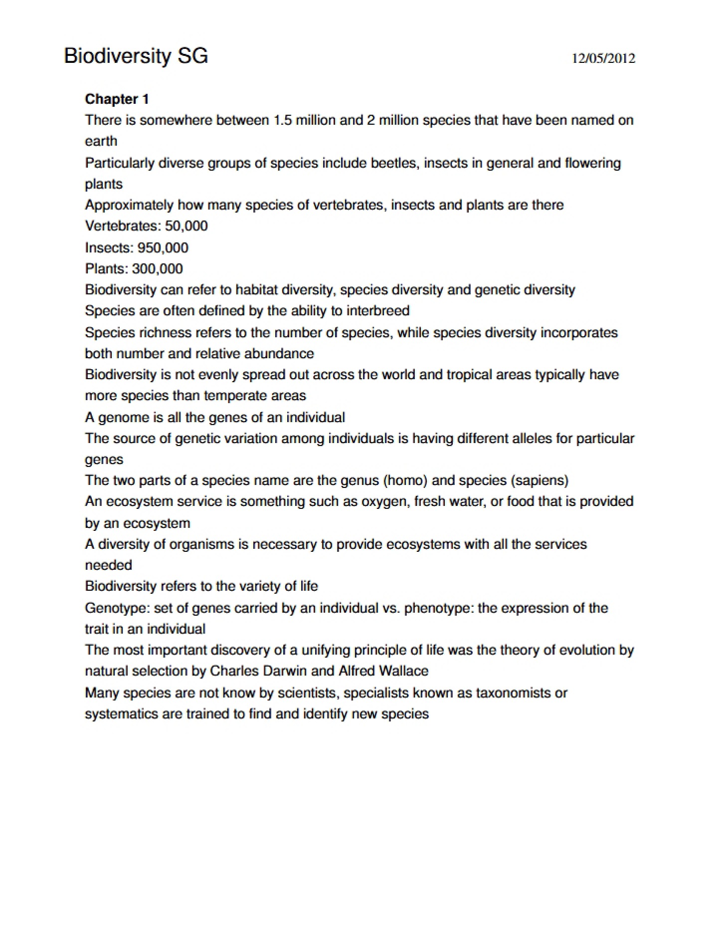 Varieties of Living Organisms