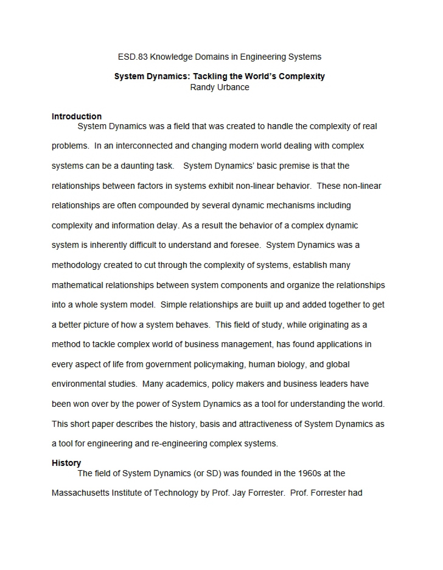 Dynamics of Systems
