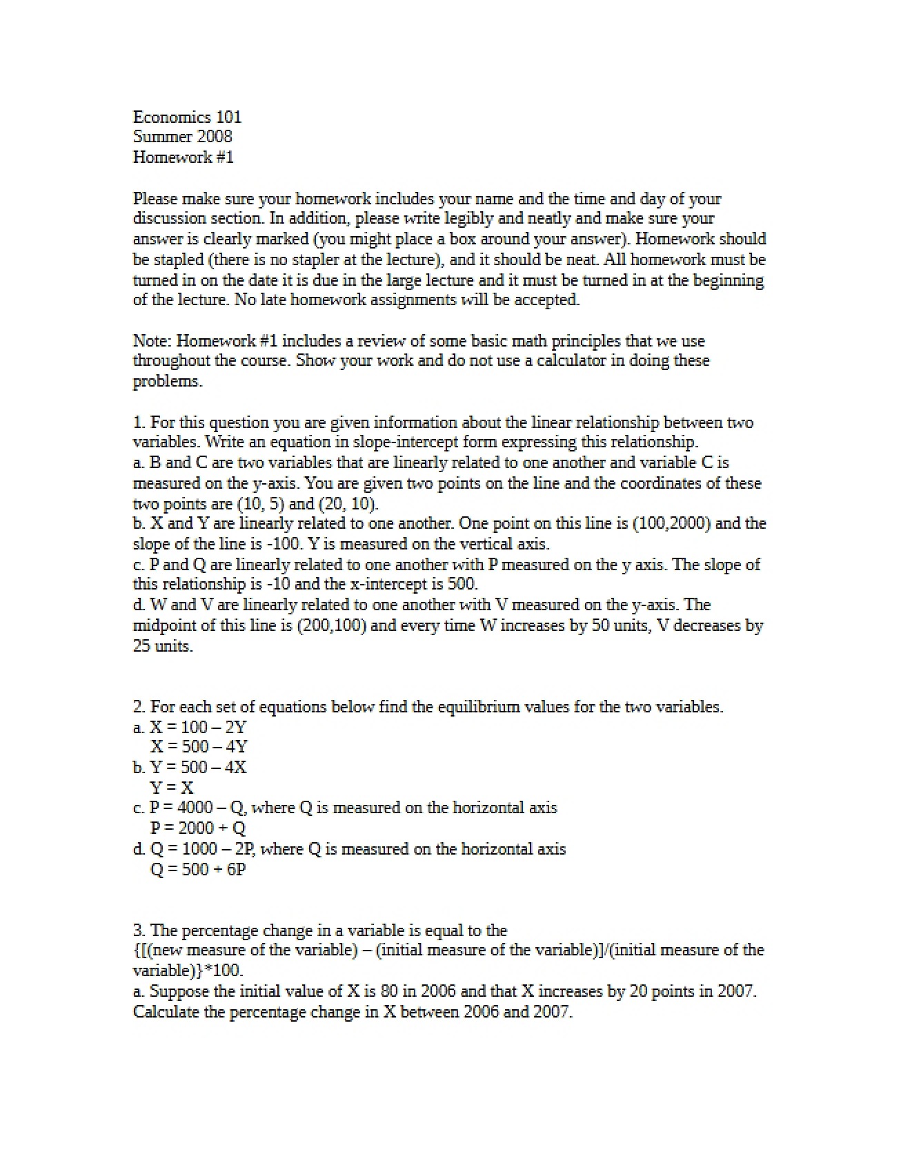 Homework Set