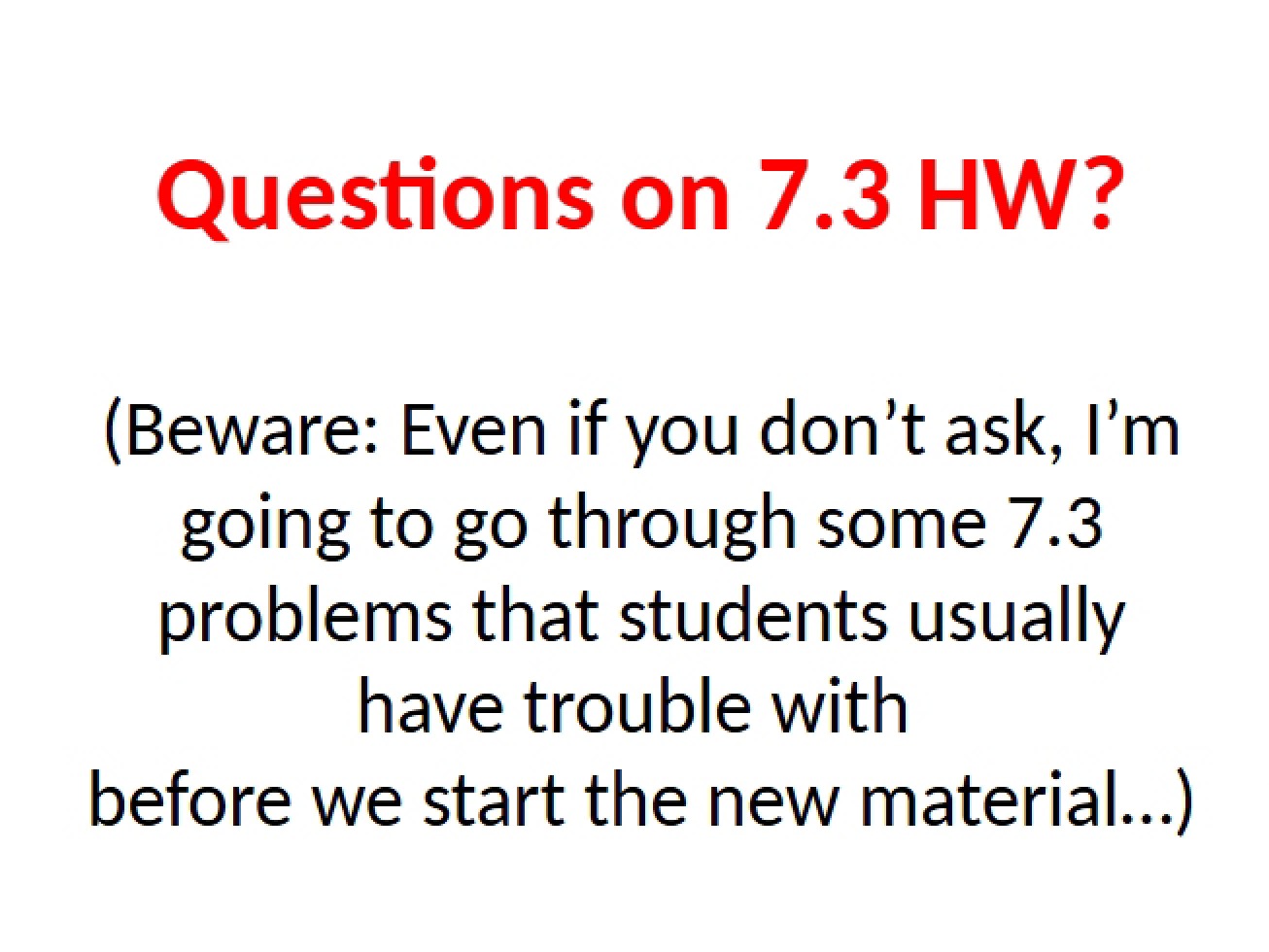 Notes from the Lecture (1)