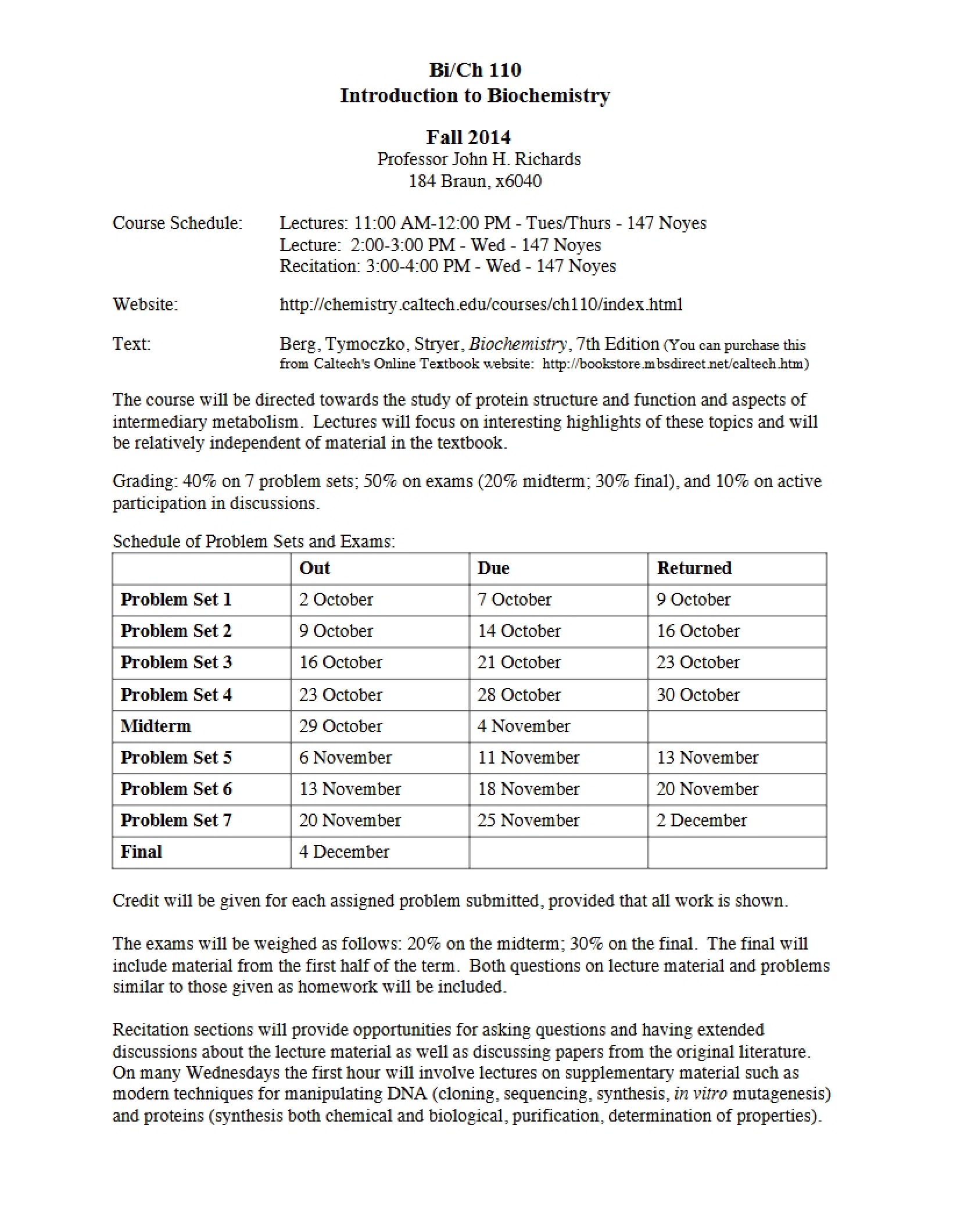 Biochemistry Introduction
